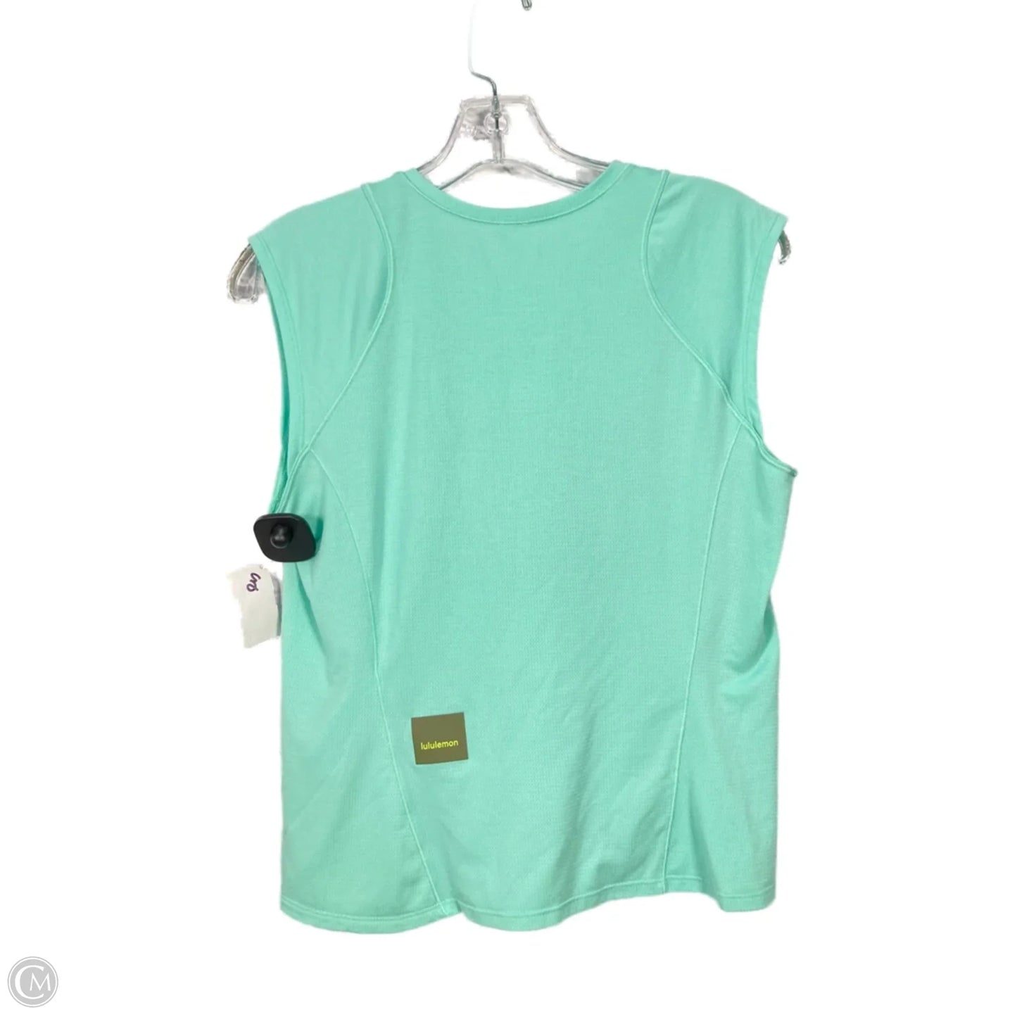 Athletic Top Short Sleeve By Lululemon In Green, Size: M