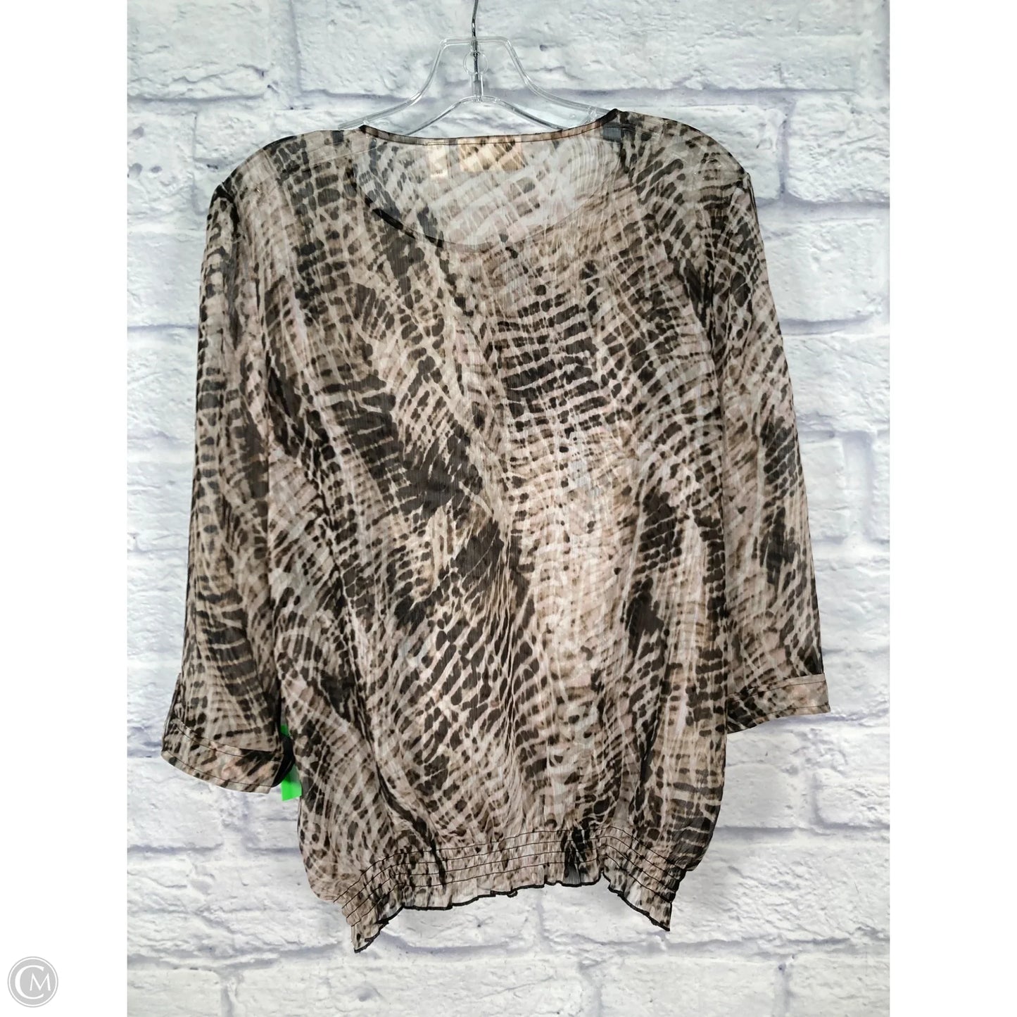 Blouse 3/4 Sleeve By Chicos In Brown, Size: S