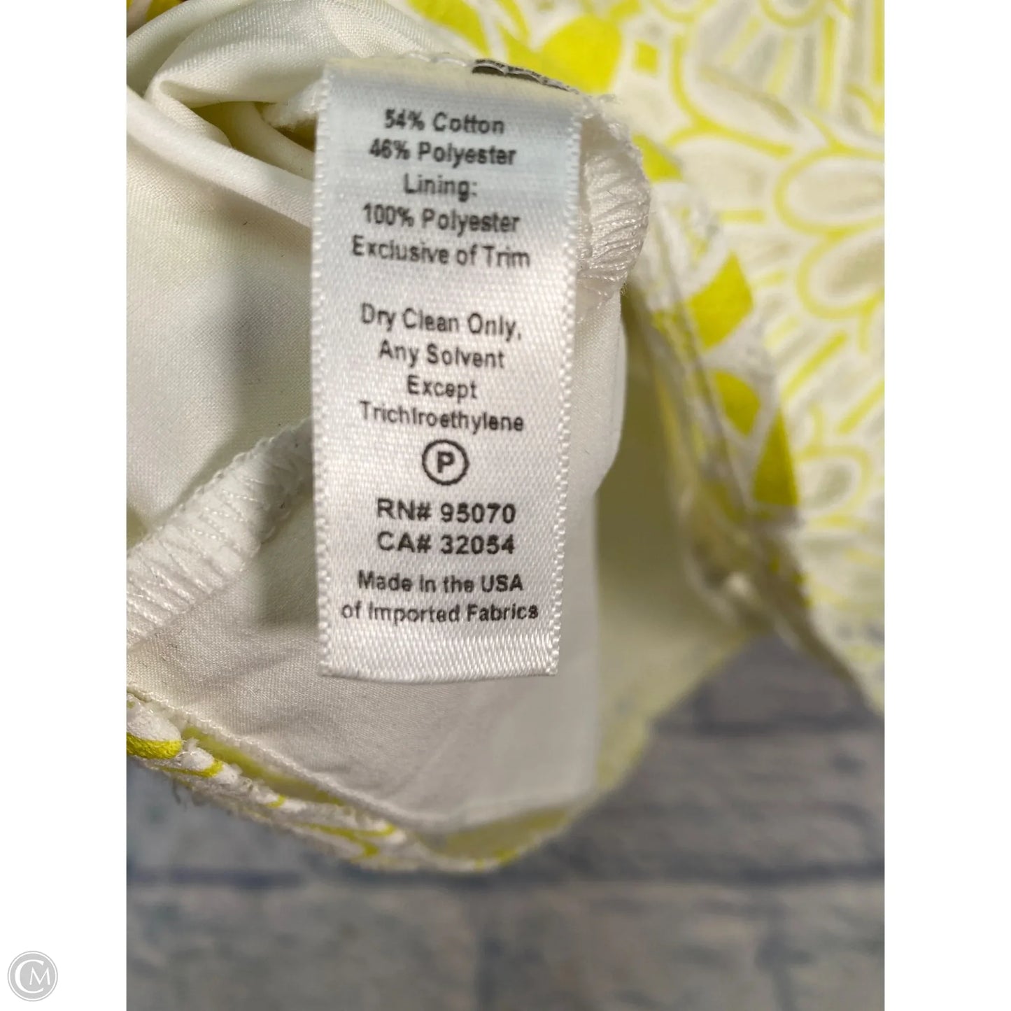 Dress Party Short By Weston Wear In White & Yellow, Size: S
