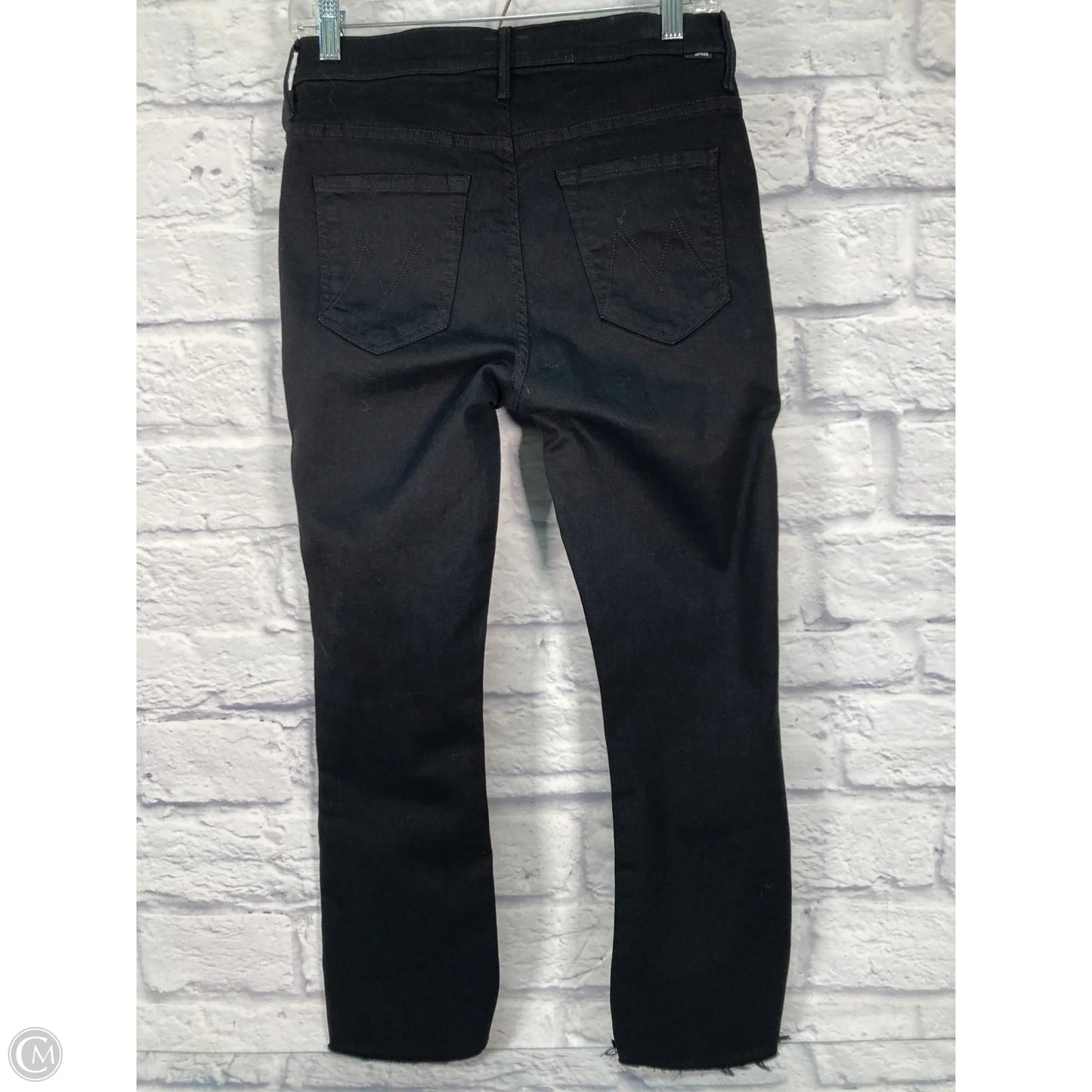 Jeans Straight By Mother In Black Denim, Size: 8