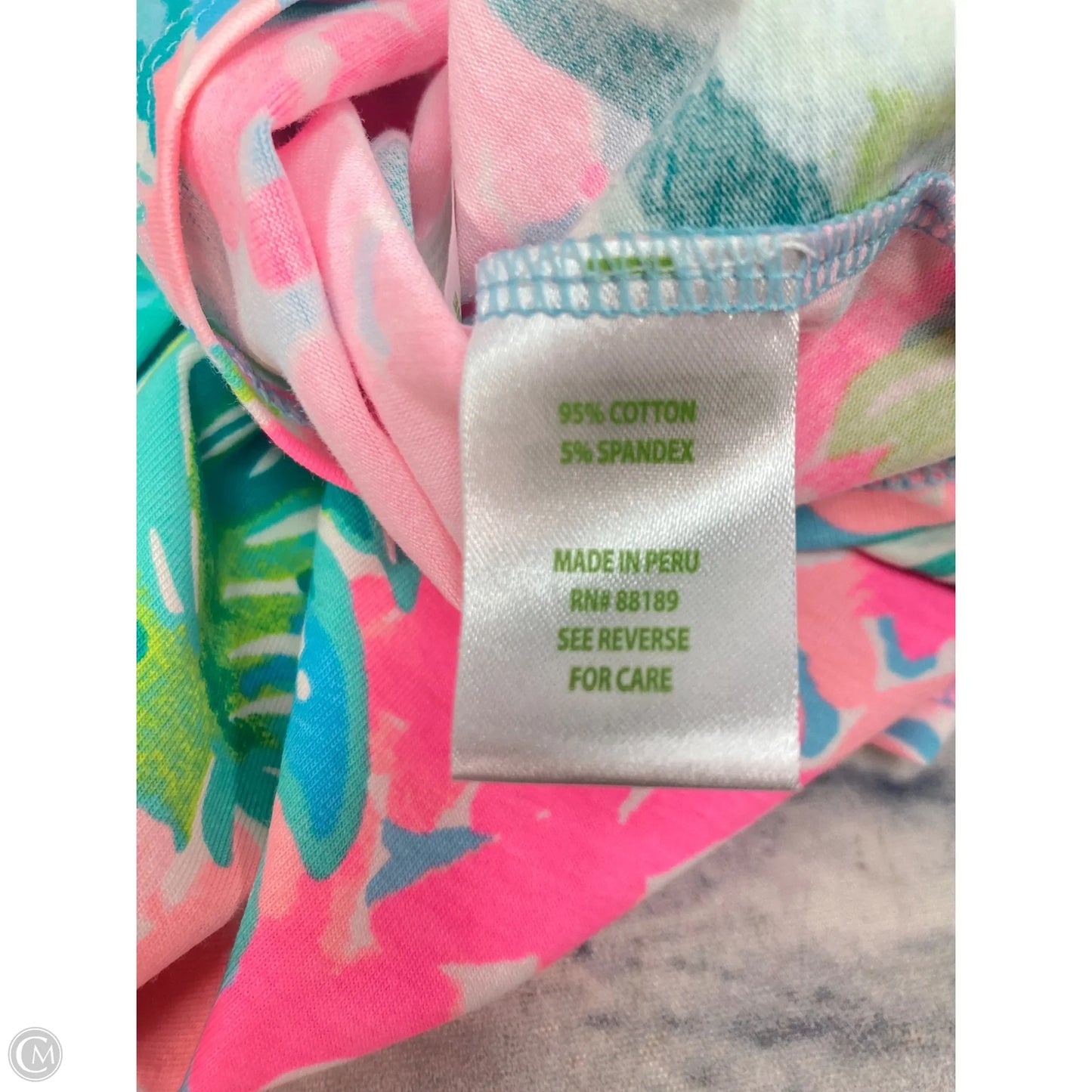 Top Sleeveless Designer By Lilly Pulitzer In Green & Pink, Size: M