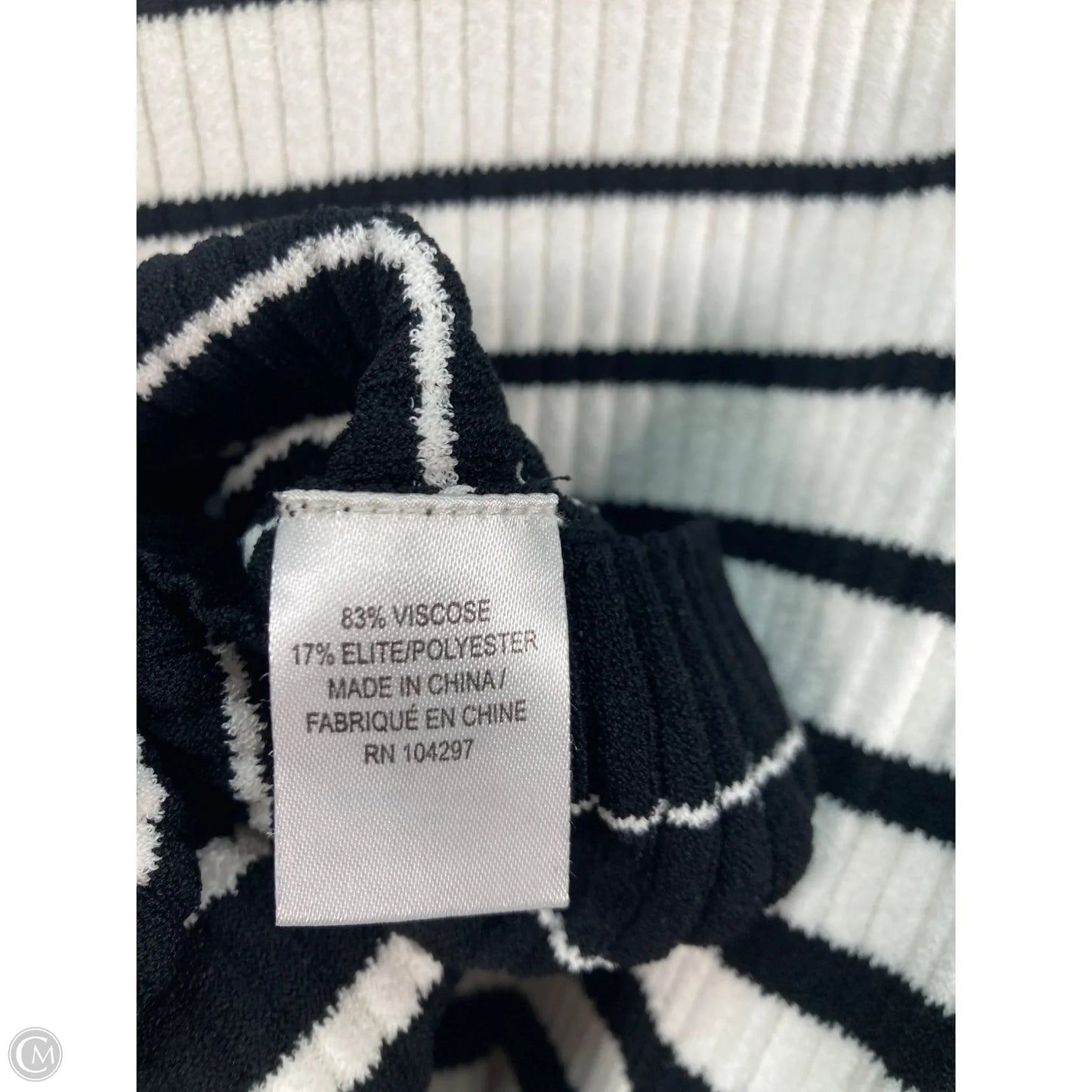 Top Long Sleeve Designer By Milly In Striped Pattern, Size: L