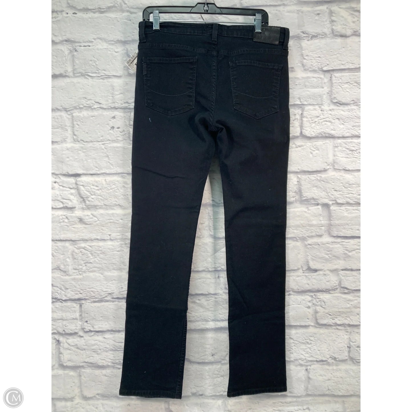 Jeans Straight By Paige In Black Denim, Size: 14