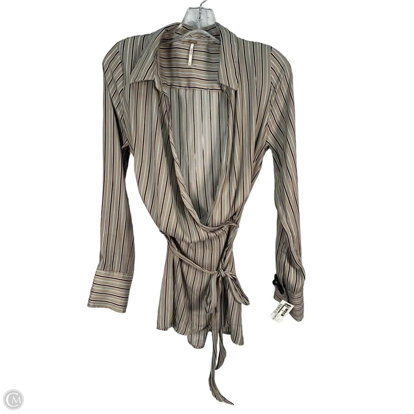 Tunic Long Sleeve By Free People In Blue & Brown, Size: S