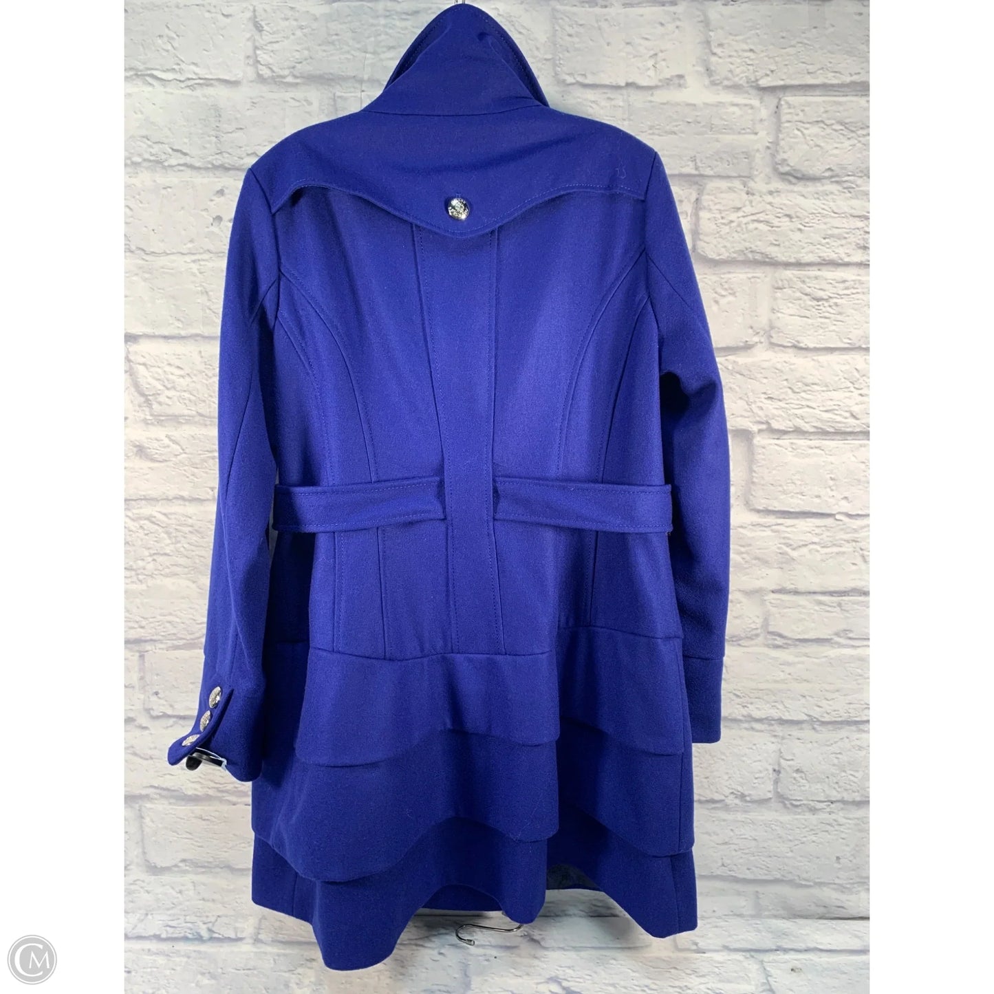 Coat Wool By Guess In Blue, Size: Xl