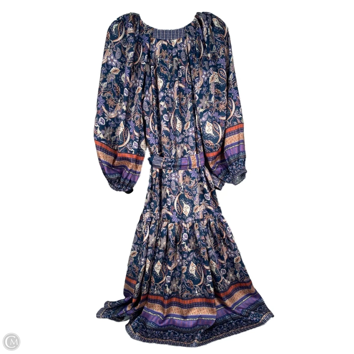 Dress Casual Midi By Current Air In Blue & Purple, Size: M