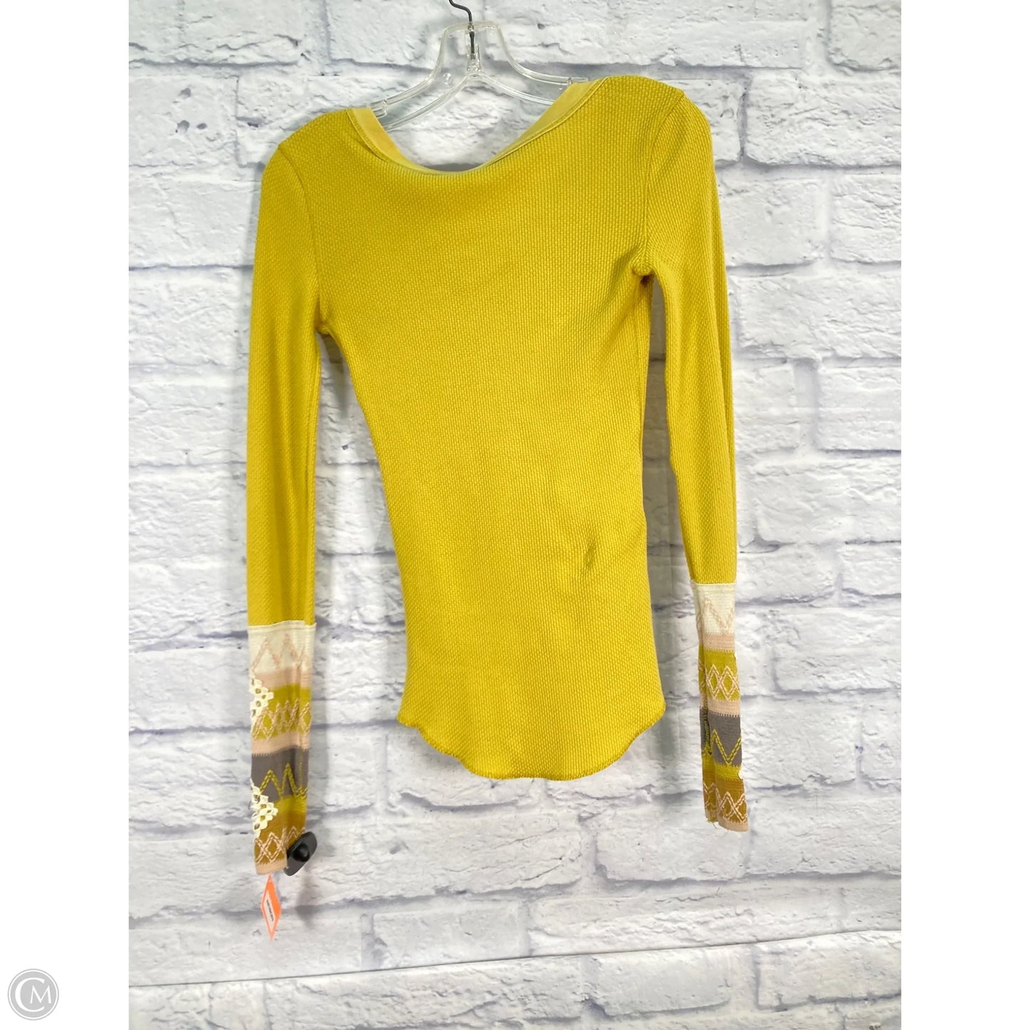 Top Long Sleeve By Free People In Yellow, Size: Xs