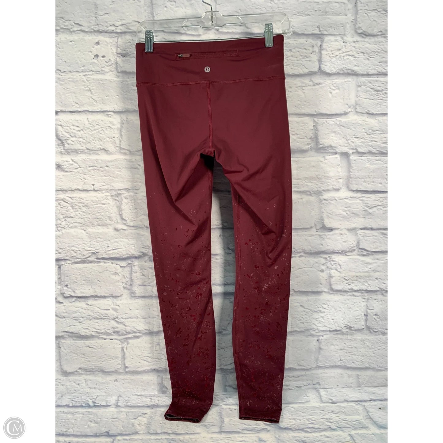 Athletic Leggings By Lululemon In Maroon, Size: S