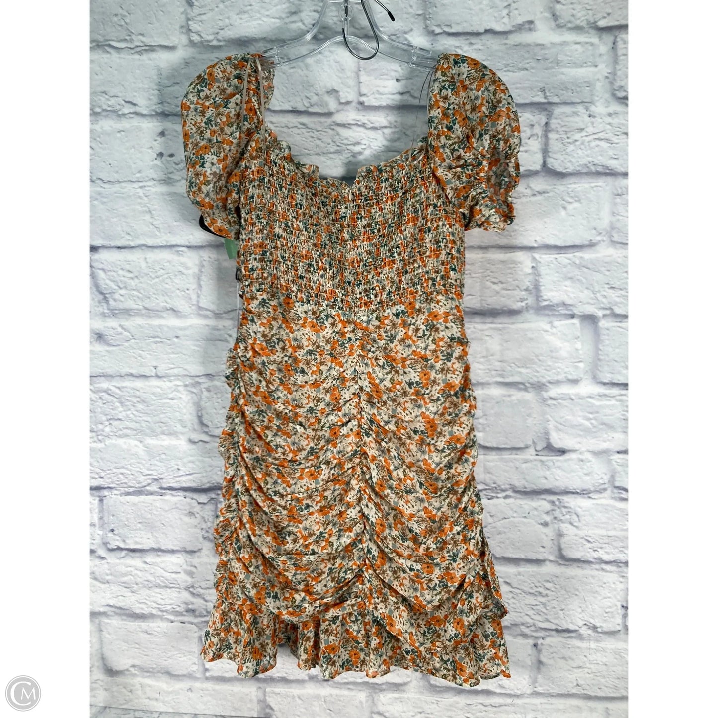 Dress Casual Short By Astr The Label In Green & Orange, Size: M