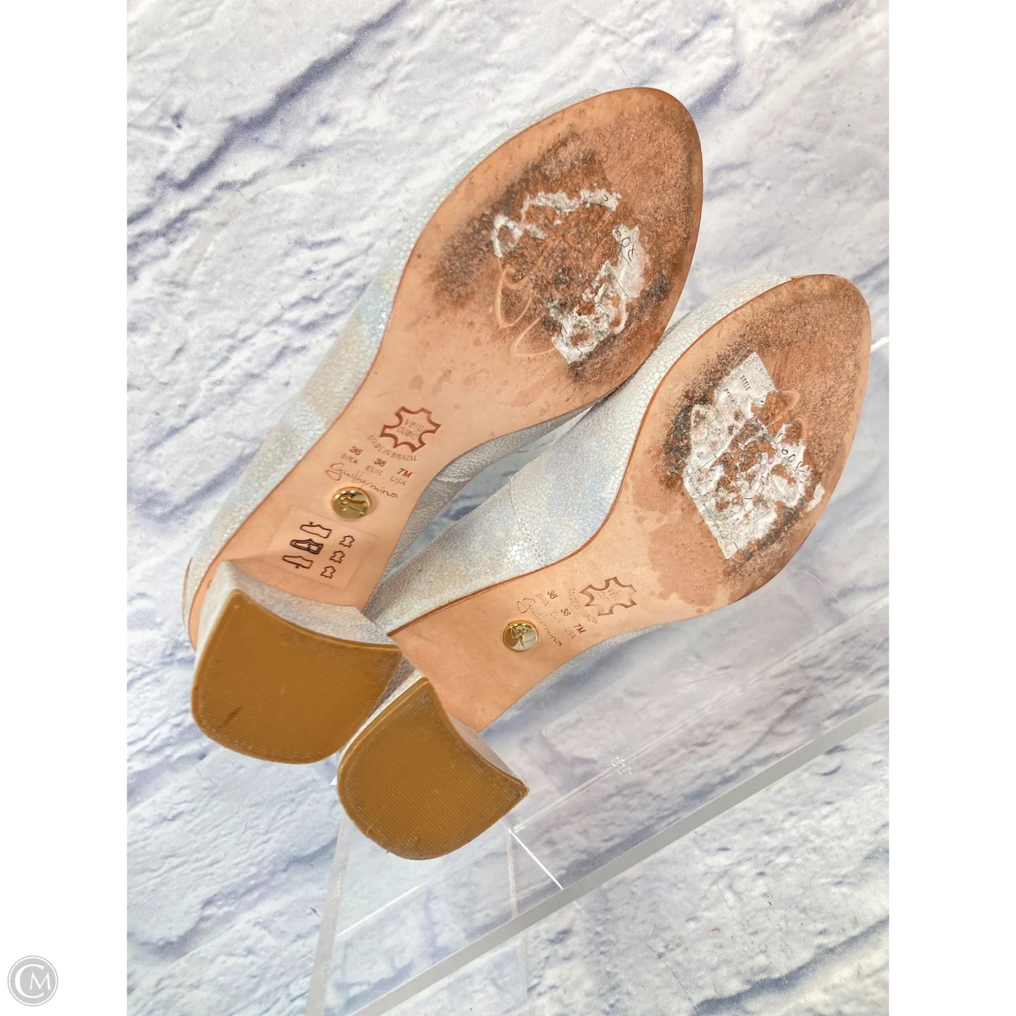 Shoes Heels Block By Anthropologie In Blue & Gold, Size: 7