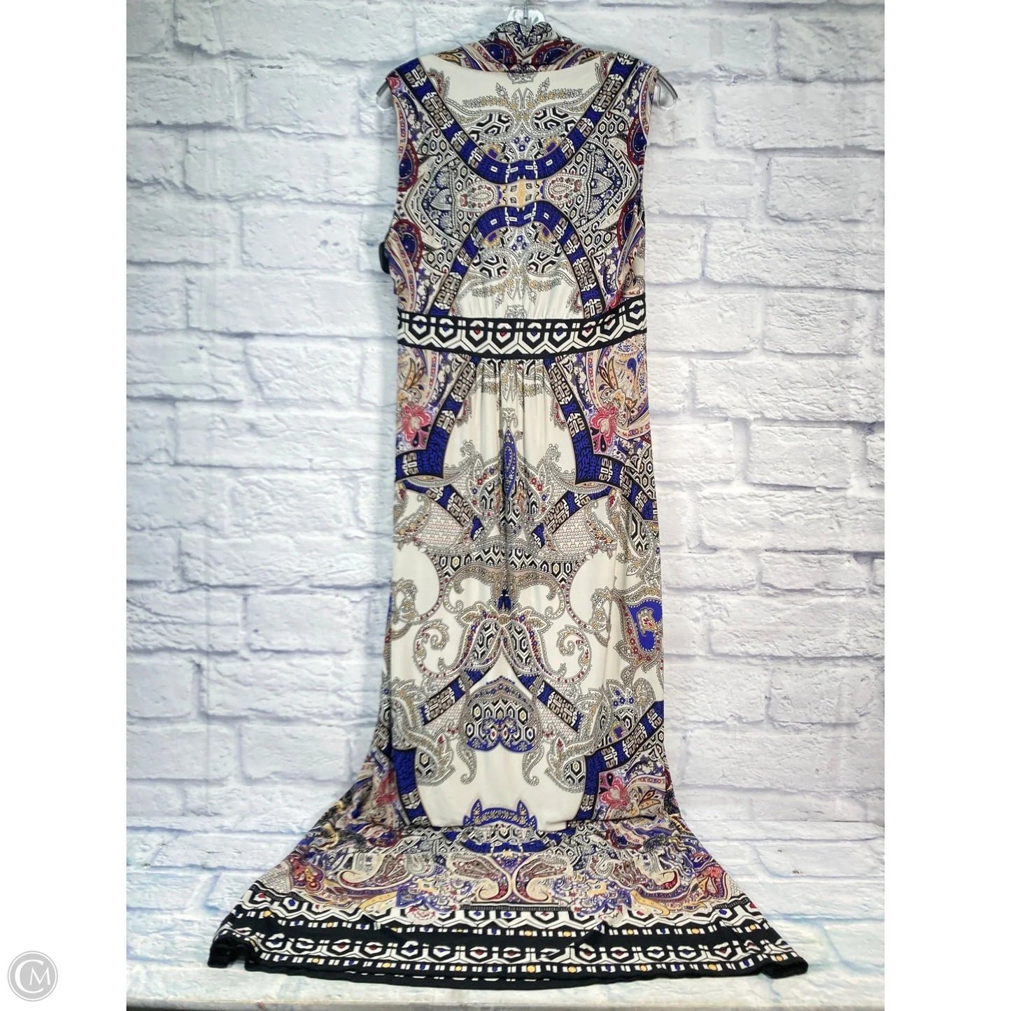 Dress Casual Maxi By Chicos In Black & Cream, Size: L