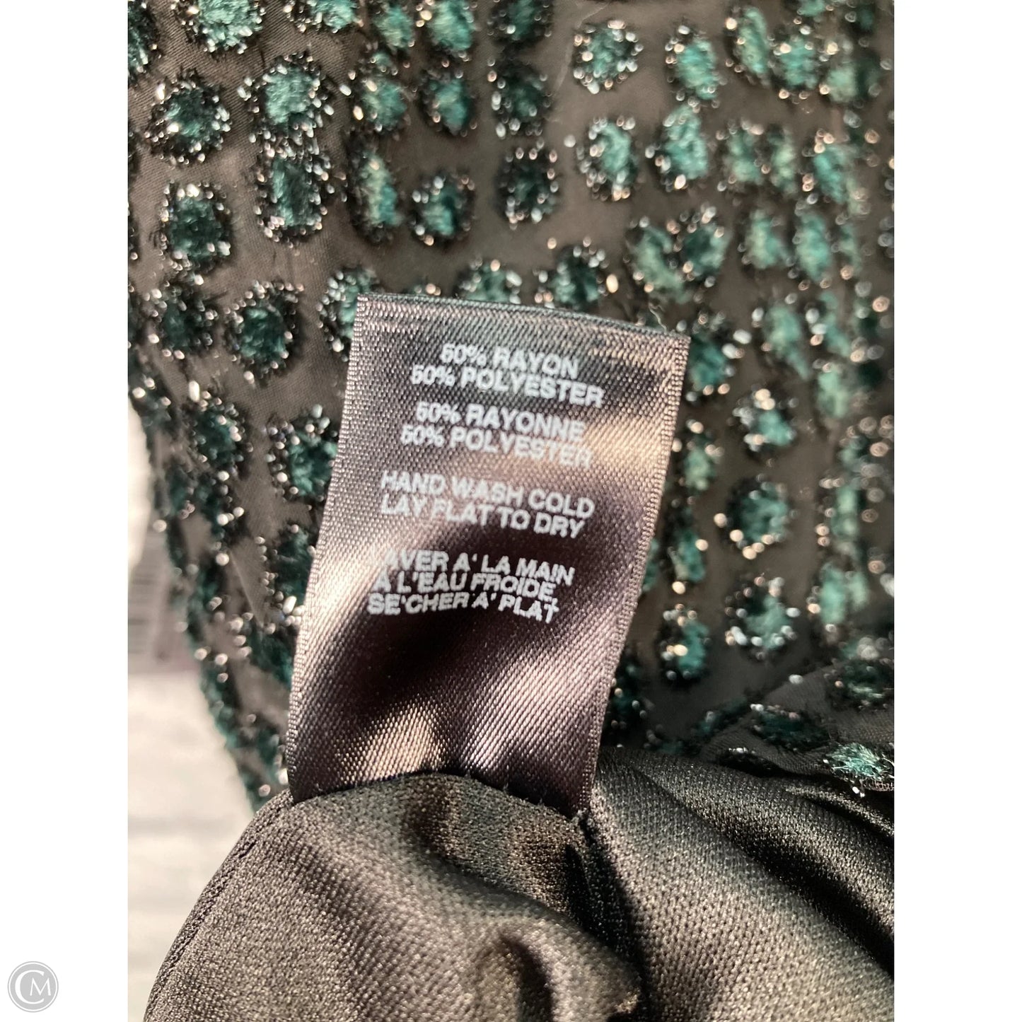 Dress Party Short By Amadi In Black & Green, Size: S