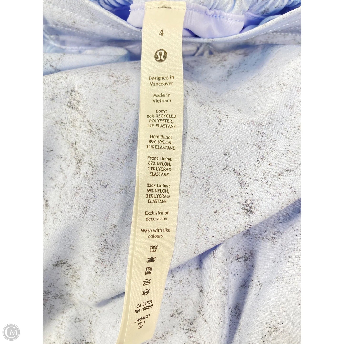 Athletic Skort By Lululemon In Blue & Grey, Size: S