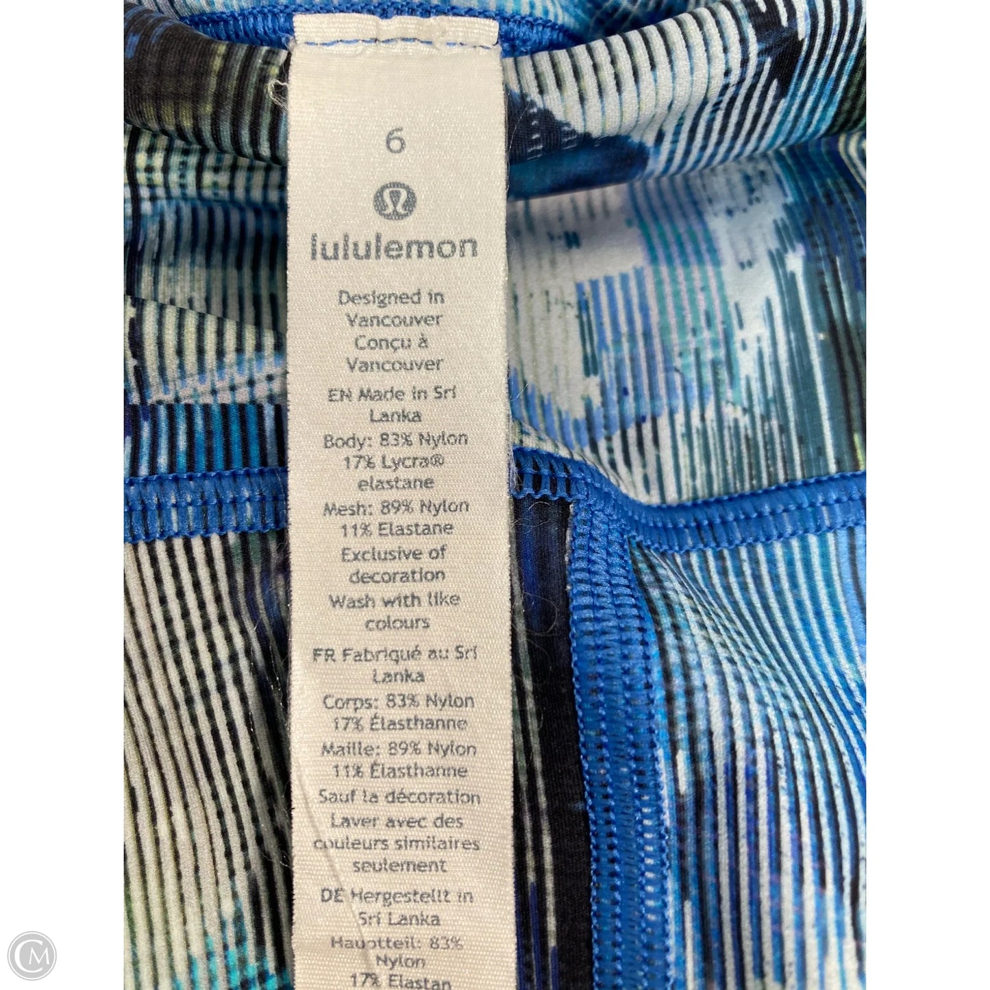 Athletic Leggings By Lululemon In Blue, Size: 6