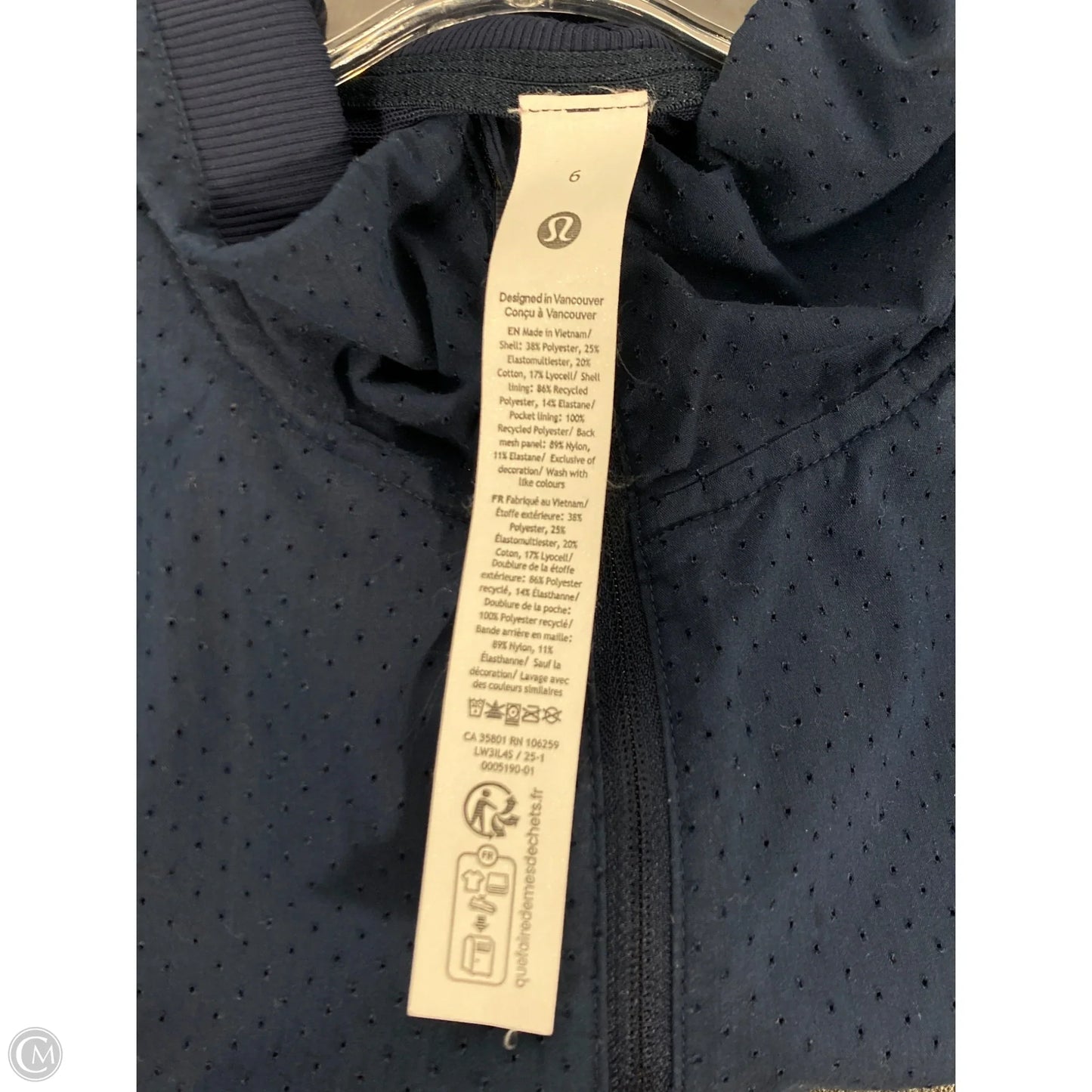 Athletic Jacket By Lululemon In Blue, Size: 6