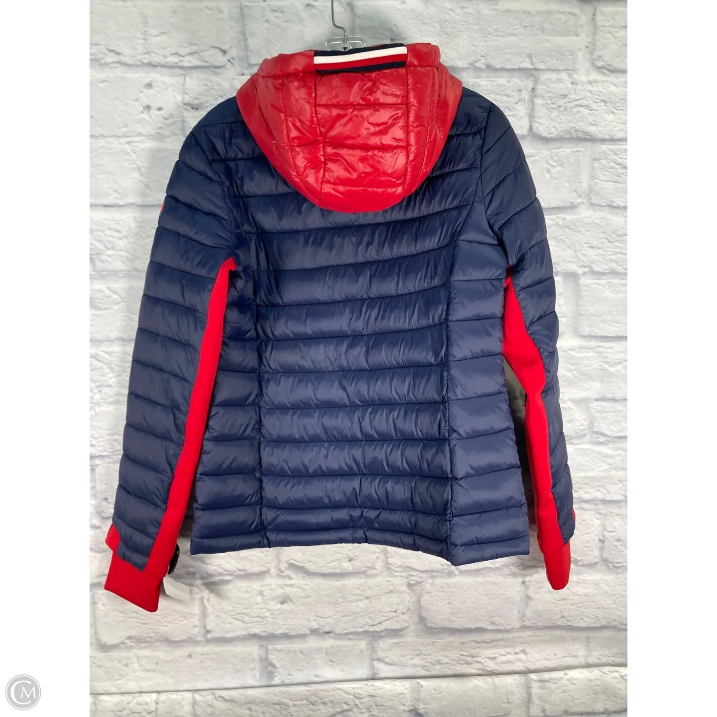 Jacket Puffer & Quilted By Tommy Hilfiger In Blue & Red, Size: S