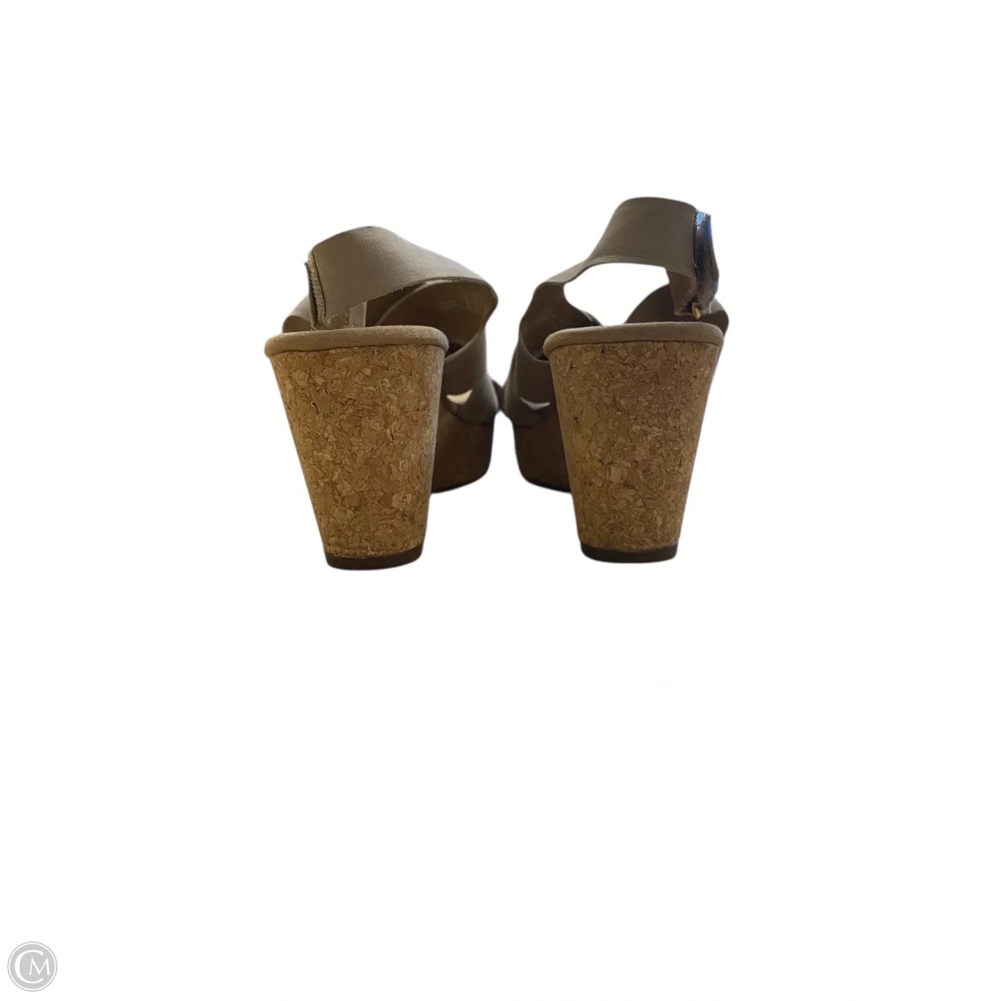 Sandals Heels Wedge By Clarks In Tan, Size: 10