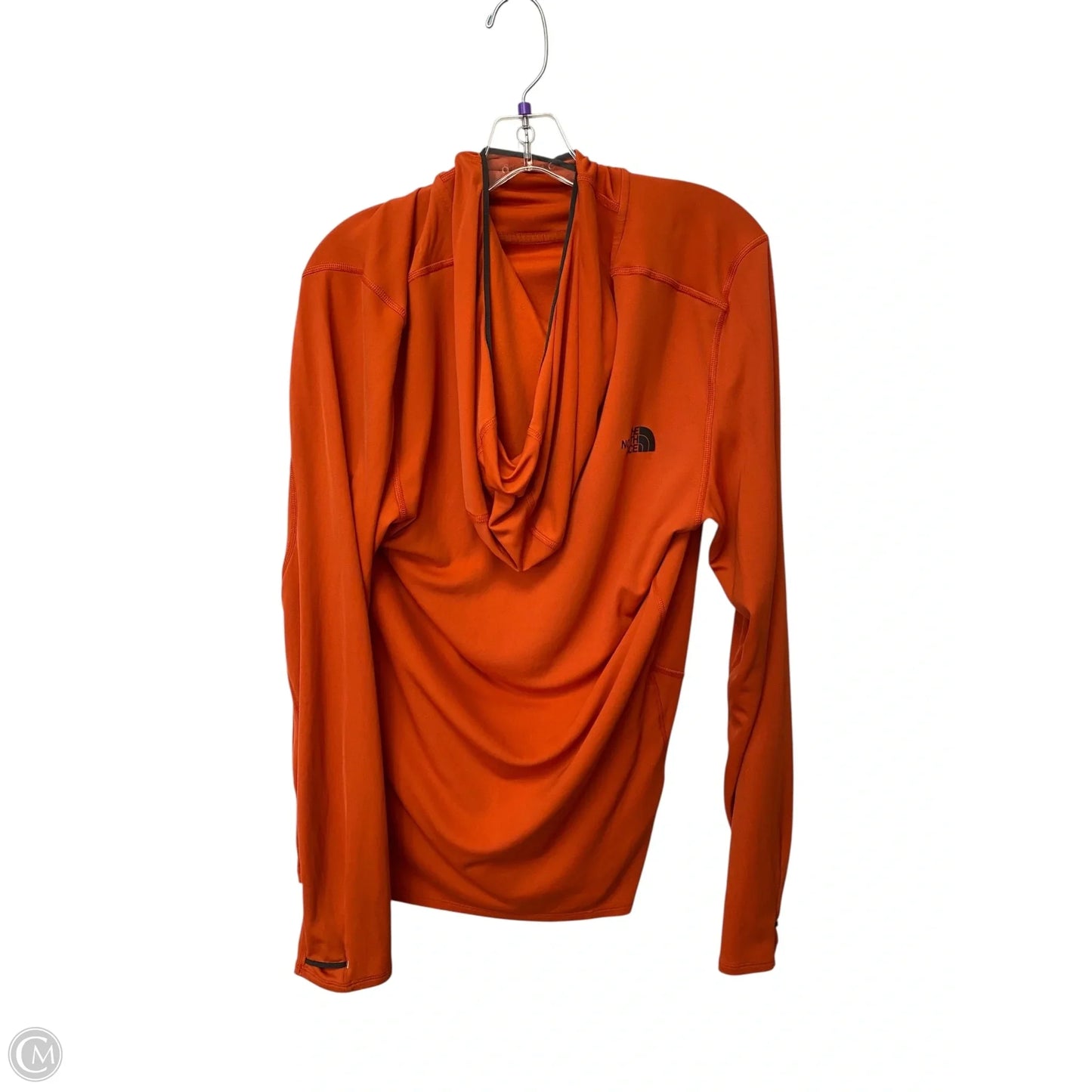 Athletic Top Long Sleeve Hoodie By The North Face In Orange, Size: Xl