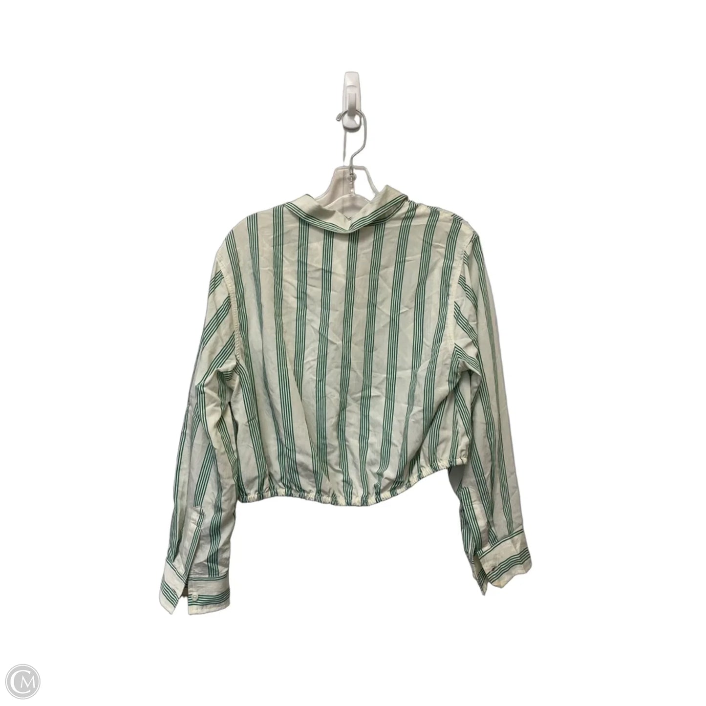 Top Long Sleeve By Future Collective In Green & Tan, Size: M