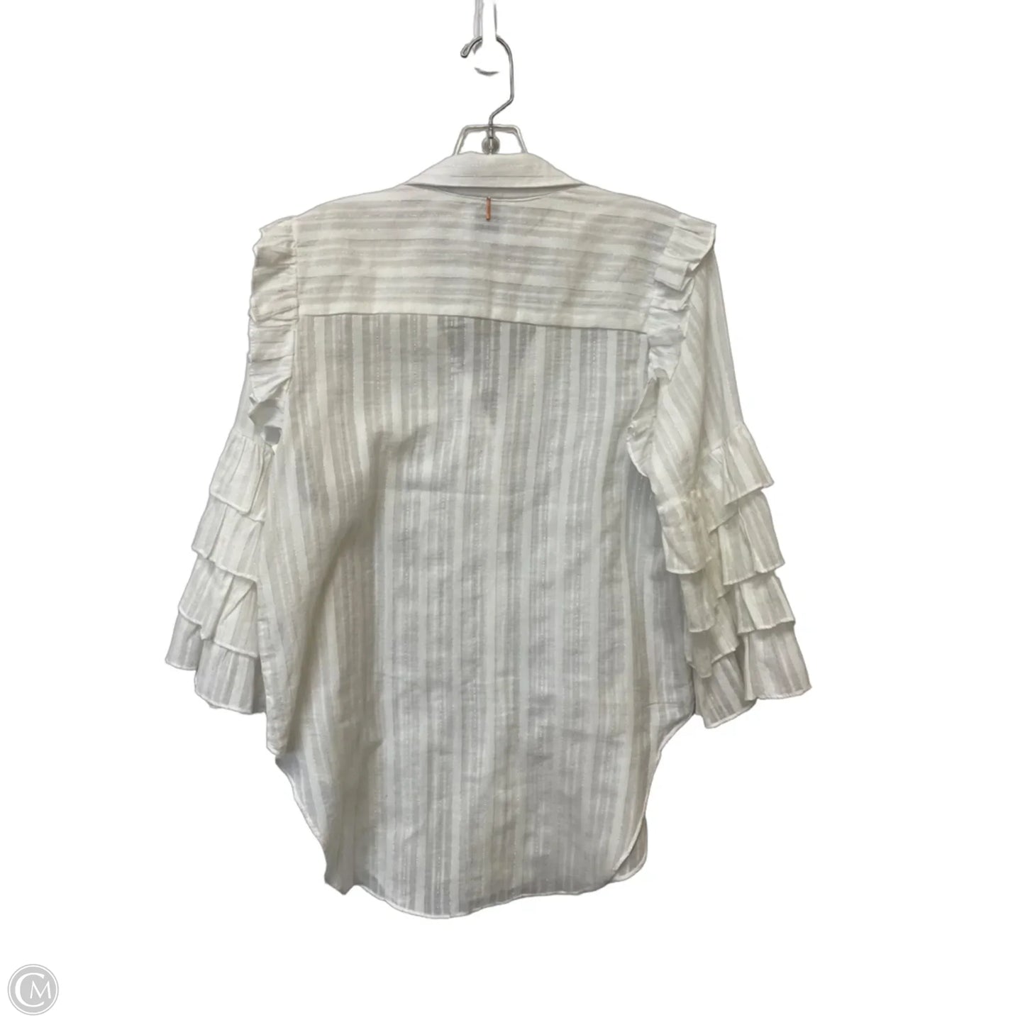 Top 3/4 Sleeve Designer By Misa In White, Size: S