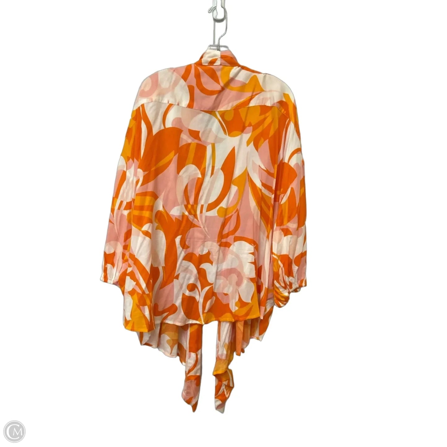 Shawl By Cato In Orange & Pink, Size: 3x