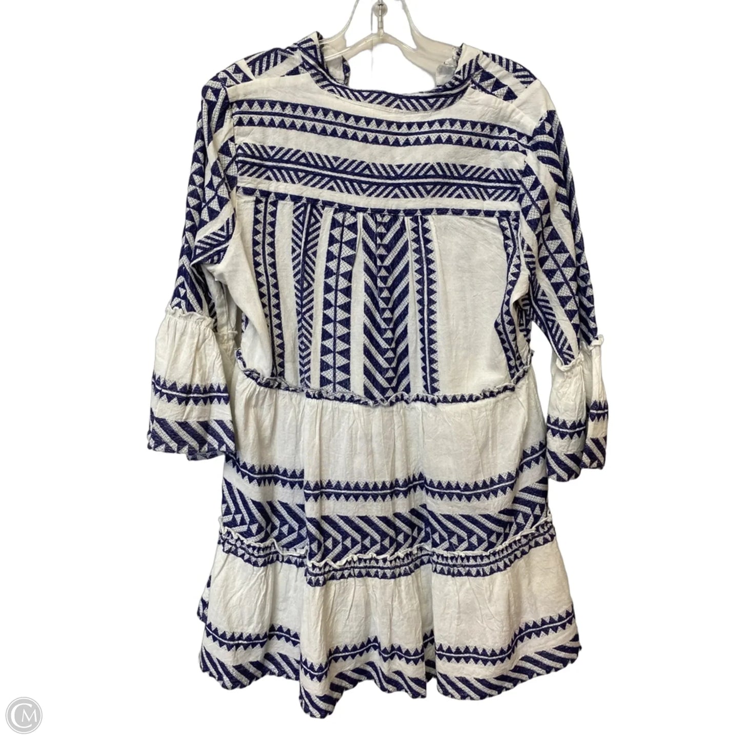 Dress Casual Short By Mi Ami In Blue & White, Size: L