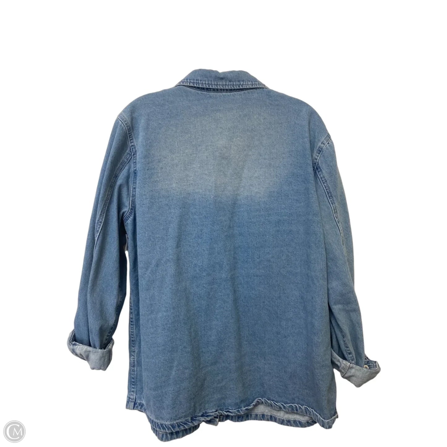 Jacket Shirt By Clothes Mentor In Blue Denim, Size: Xl