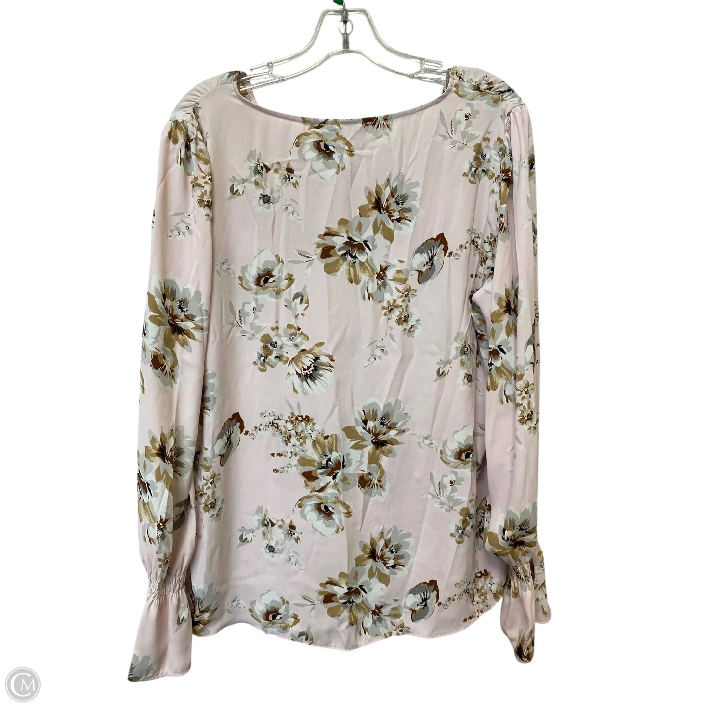 Top Long Sleeve By White House Black Market In Floral Print, Size: L