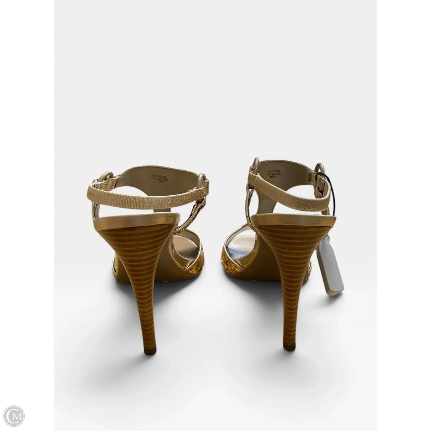 Shoes Heels Stiletto By Ellen Tracy In Gold, Size: 10