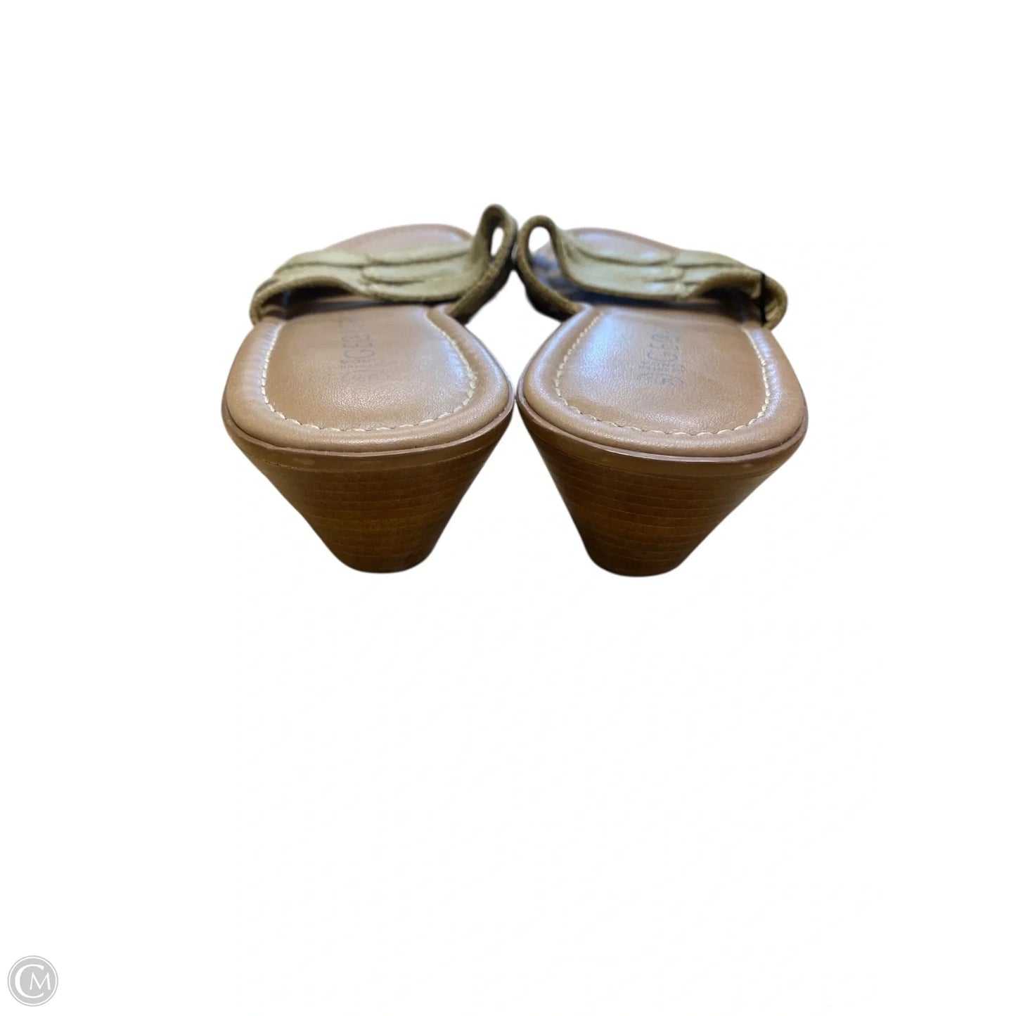 Sandals Heels Block By George In Green, Size: 9.5