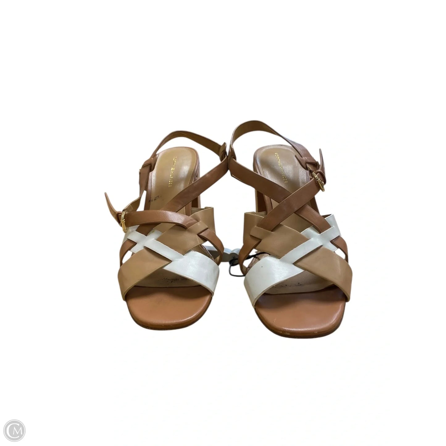 Sandals Heels Block By Tommy Hilfiger In Tan, Size: 8.5