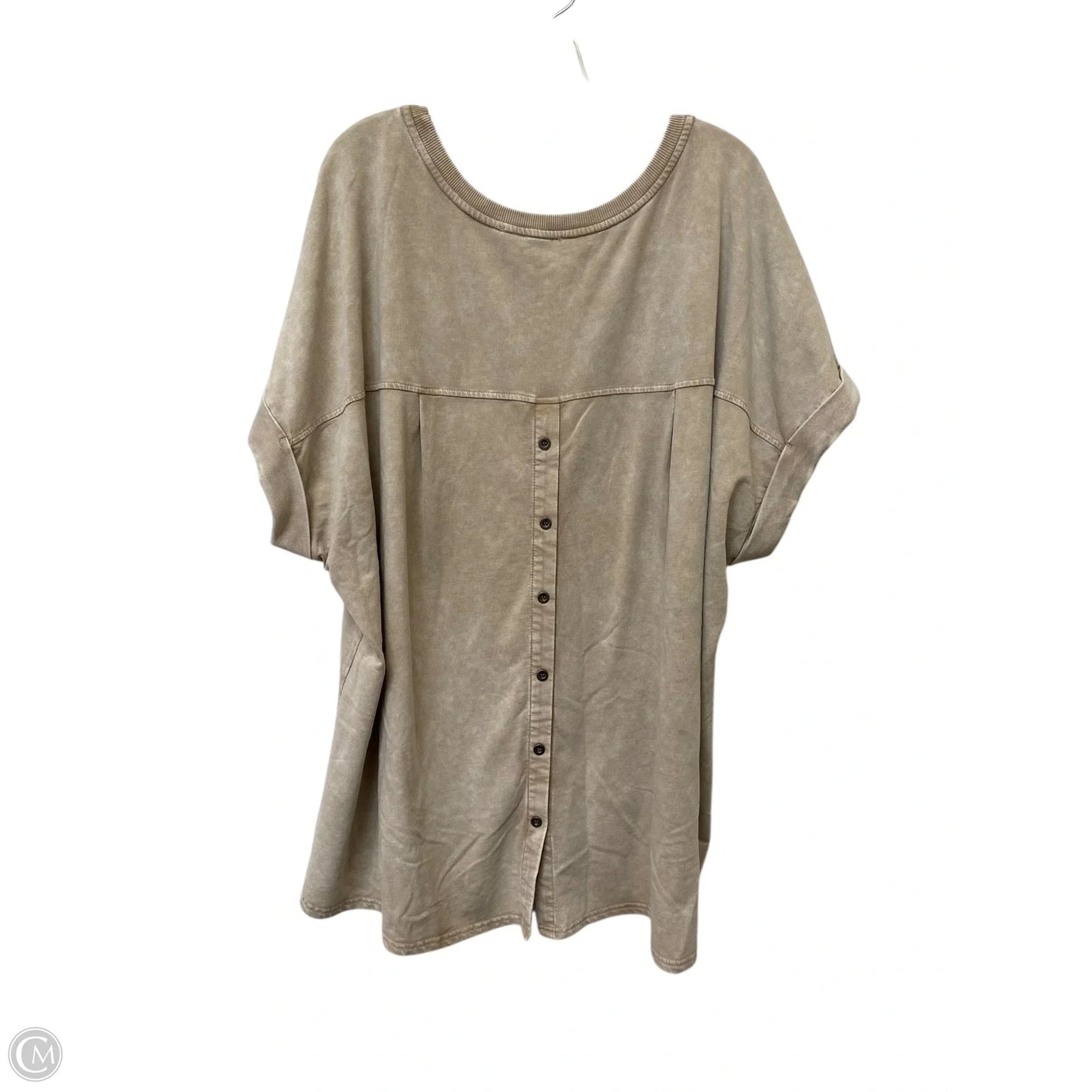 Top Short Sleeve By Jane And Delancey In Taupe, Size: 3x
