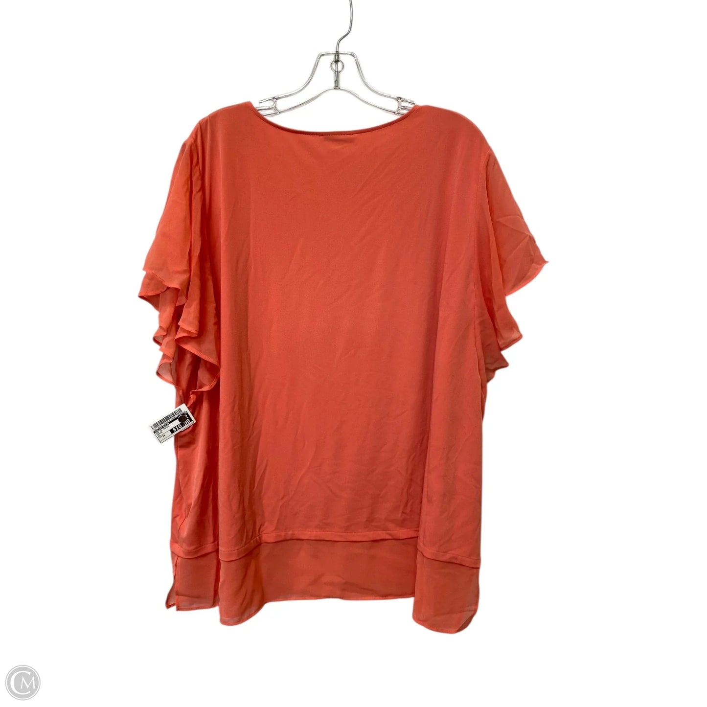 Top Short Sleeve Basic By Calvin Klein In Orange, Size: 2x