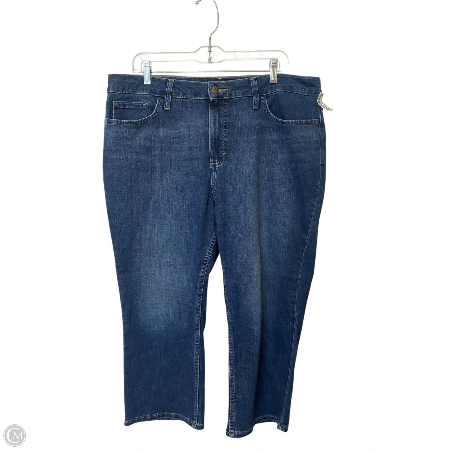 Capris By Lee In Blue Denim, Size: 18