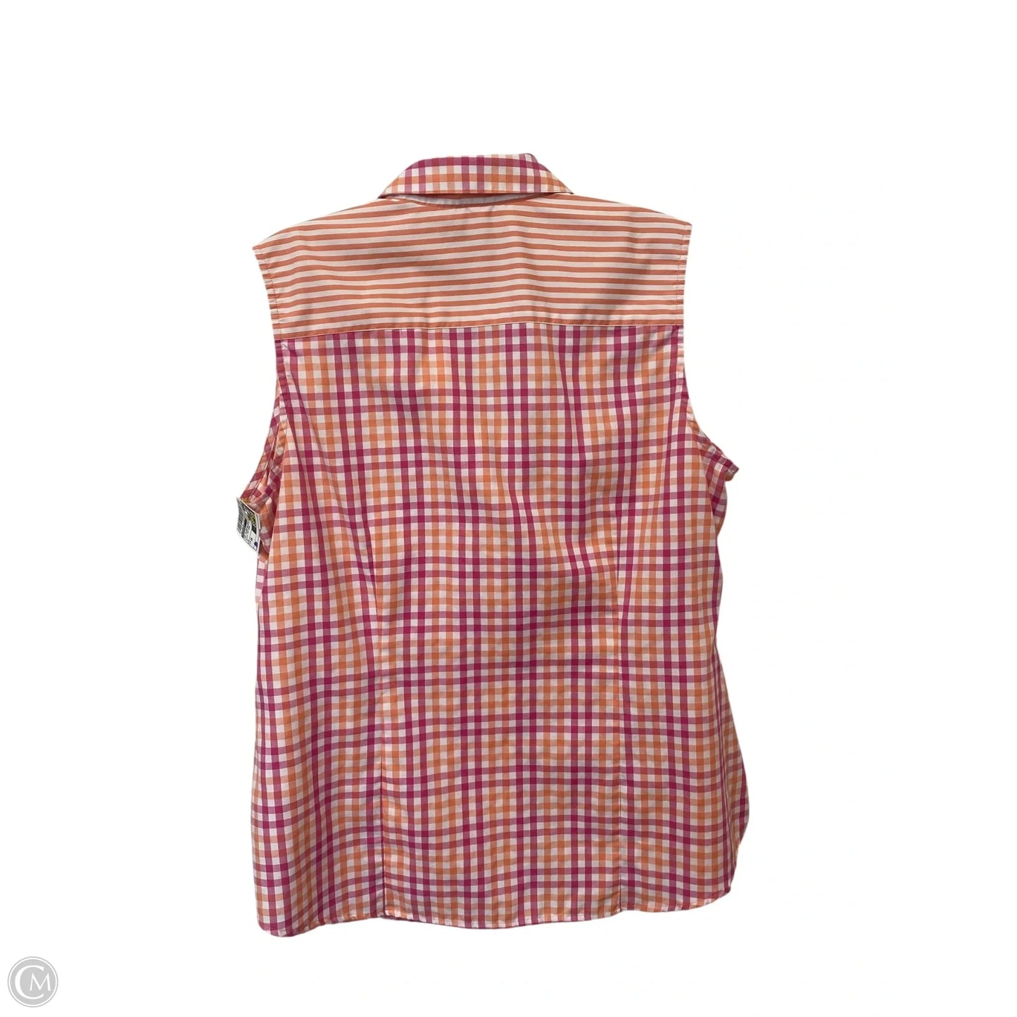 Top Sleeveless Basic By Foxcroft In Plaid Pattern, Size: 16