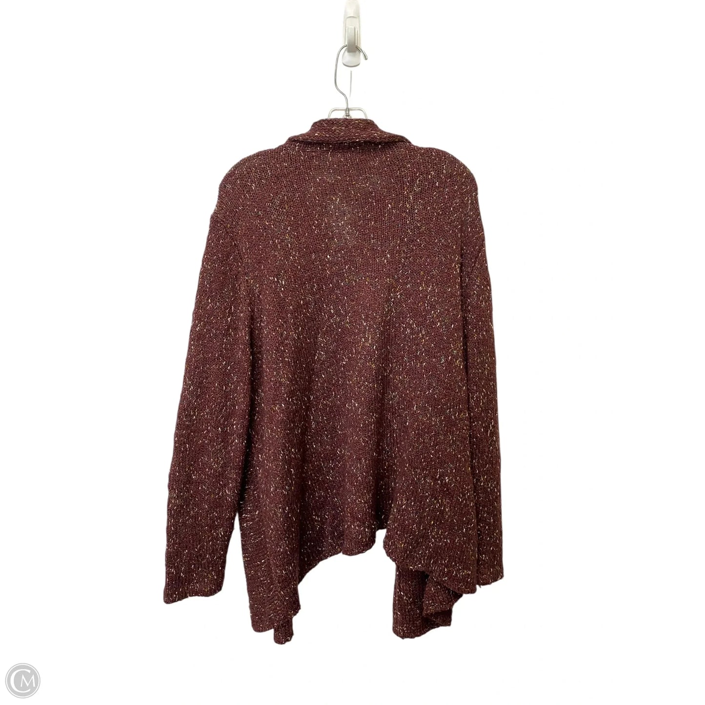 Sweater Cardigan By Cme In Maroon, Size: 3x