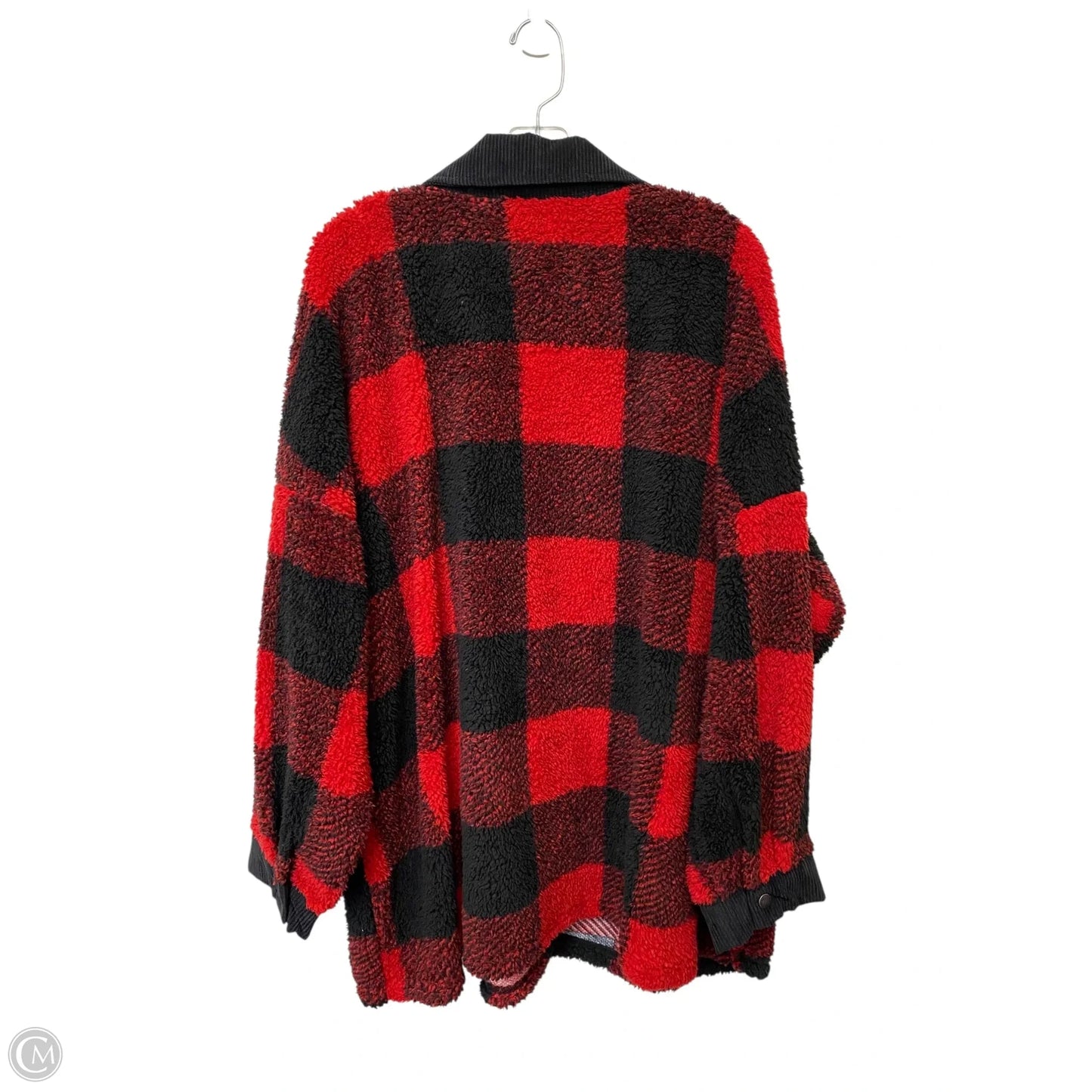 Jacket Faux Fur & Sherpa By Pink Rose In Red, Size: 3x