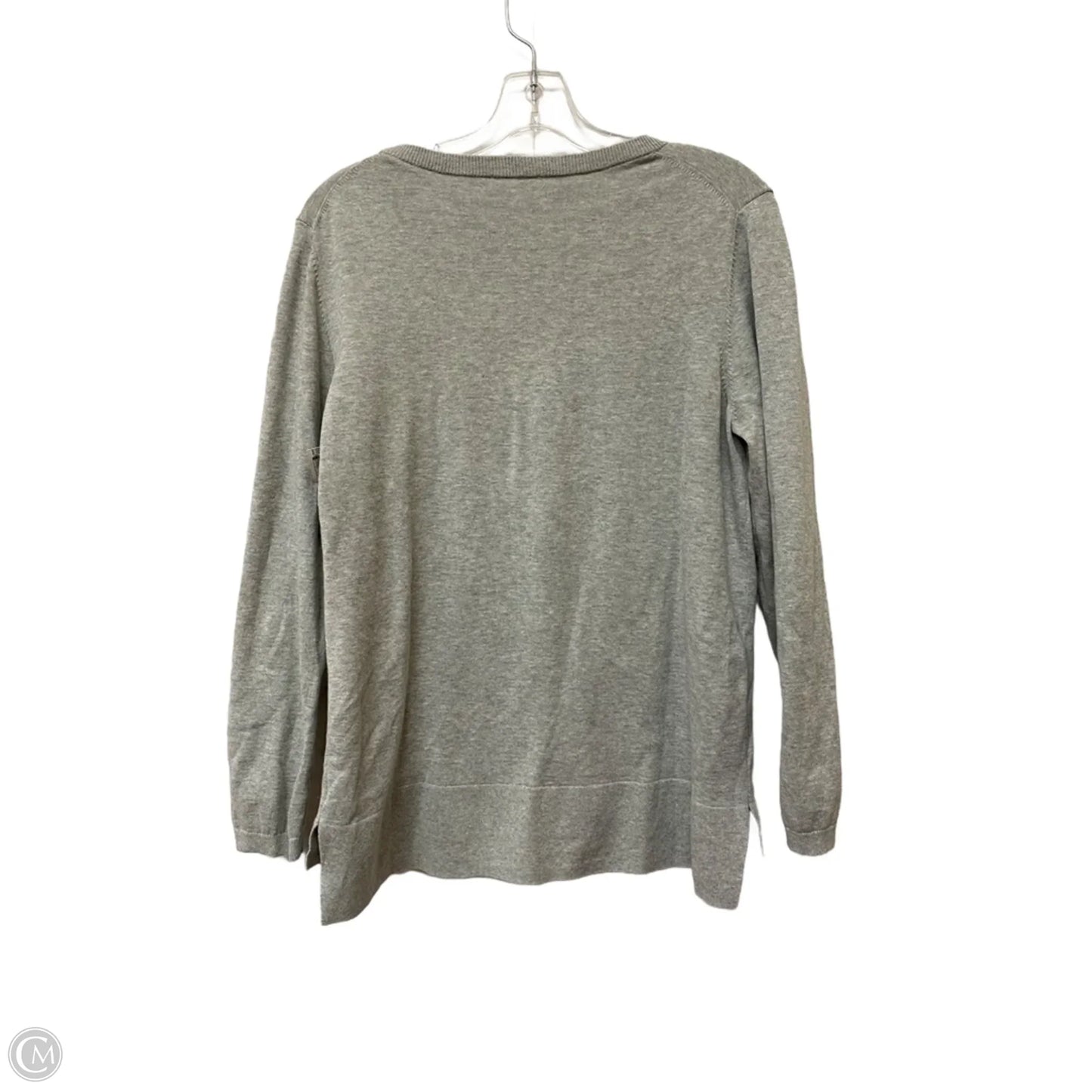 Top Long Sleeve By Cme In Grey, Size: L