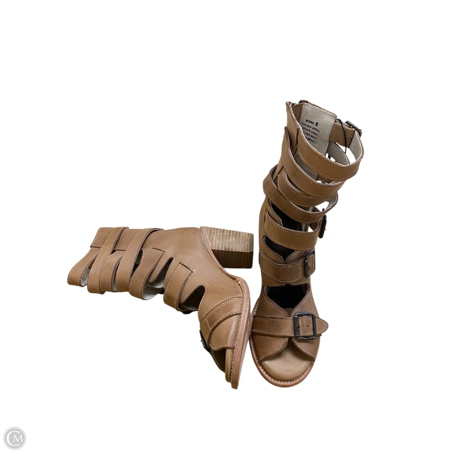 Boots Ankle Heels By Freebird In Tan, Size: 8