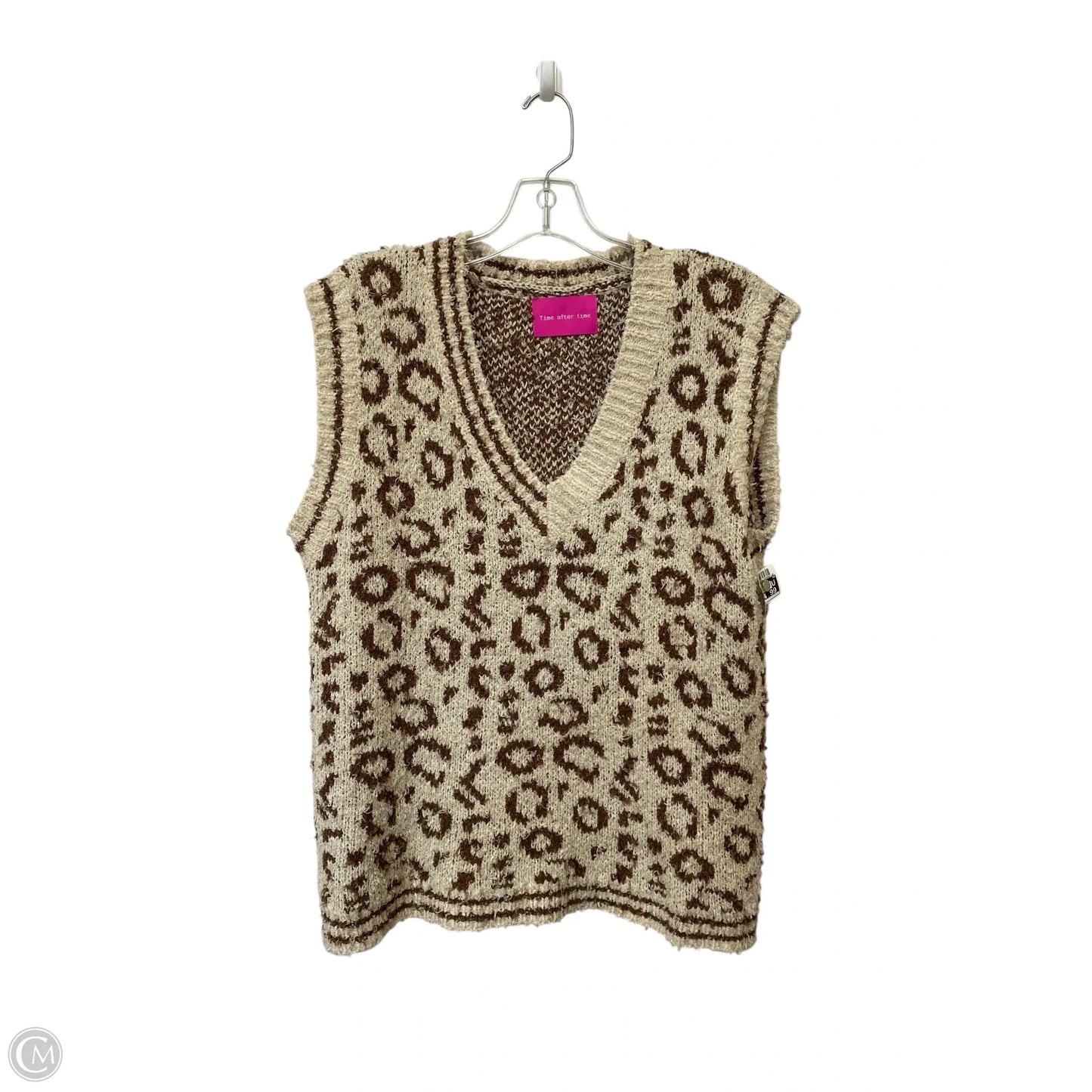 Vest Sweater By Clothes Mentor In Animal Print, Size: M