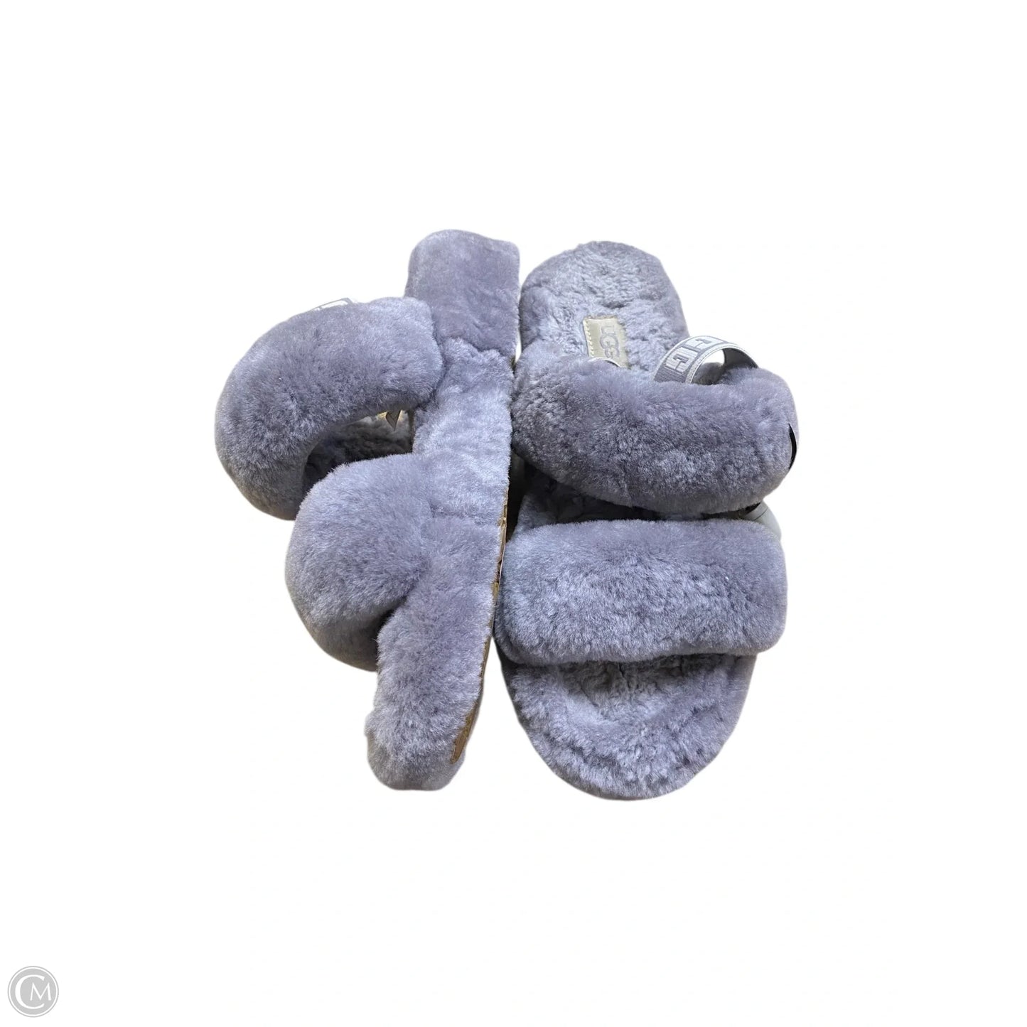 Slippers Designer By Ugg In Grey, Size: 7