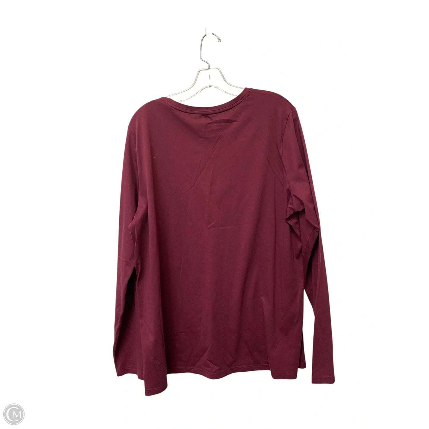 Top Long Sleeve Basic By Lands End In Maroon, Size: Xl