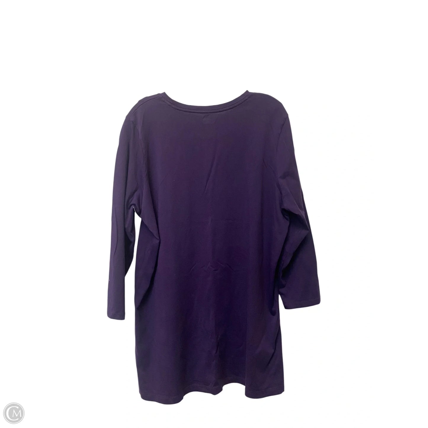 Top Long Sleeve Basic By Lands End In Purple, Size: Xl