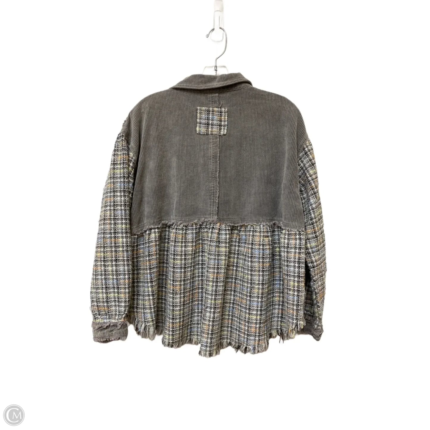 Jacket Shirt By Clothes Mentor In Grey, Size: M