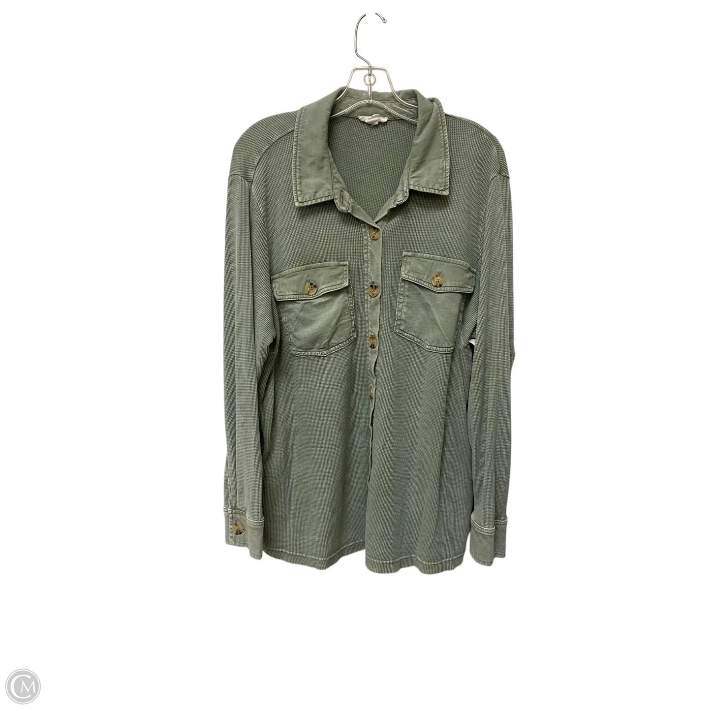 Top Long Sleeve By Tribal In Green, Size: Xl