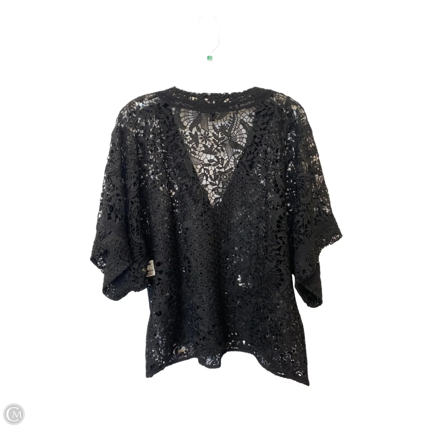 Top Short Sleeve By White House Black Market In Black, Size: L