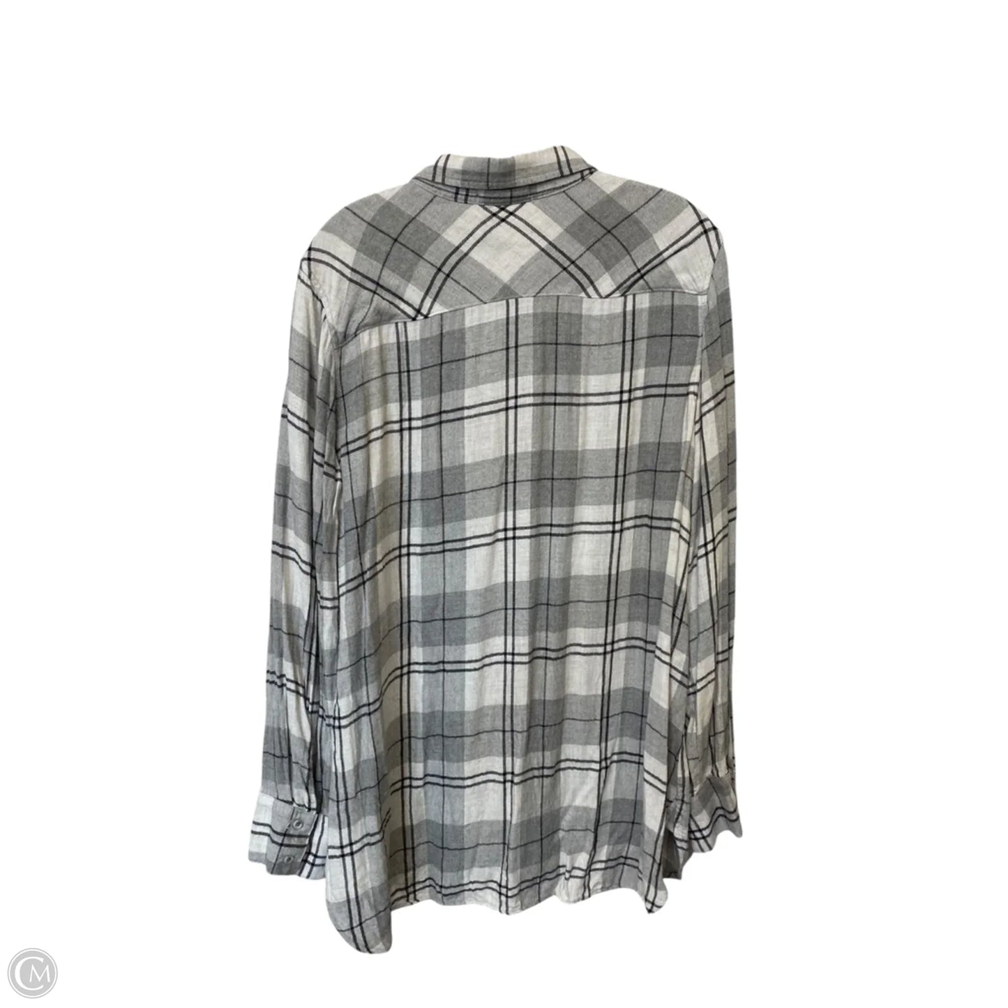 Top Long Sleeve By Bella Dahl In Plaid Pattern, Size: L