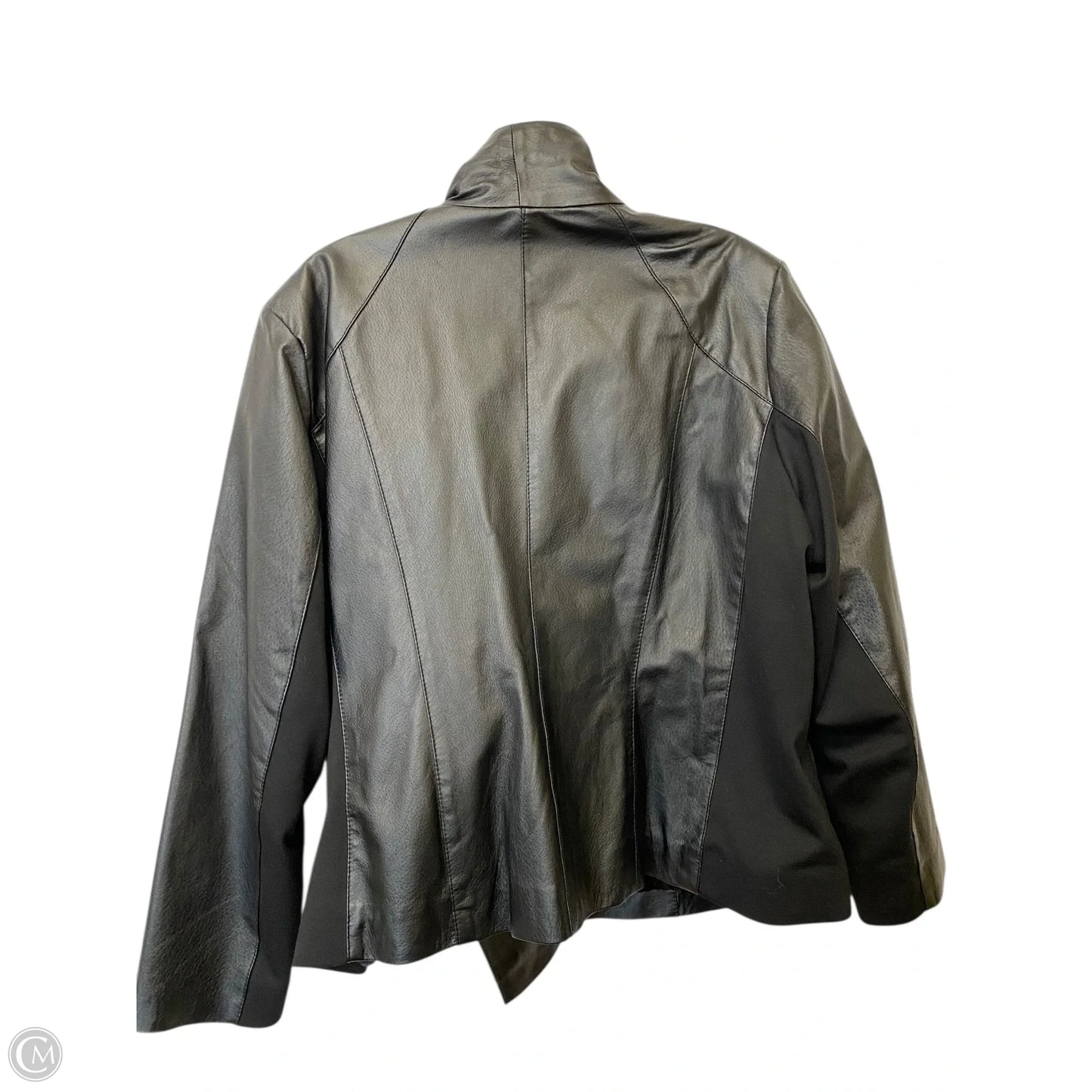 Jacket Moto Leather By Iman Hsn In Black, Size: 2x