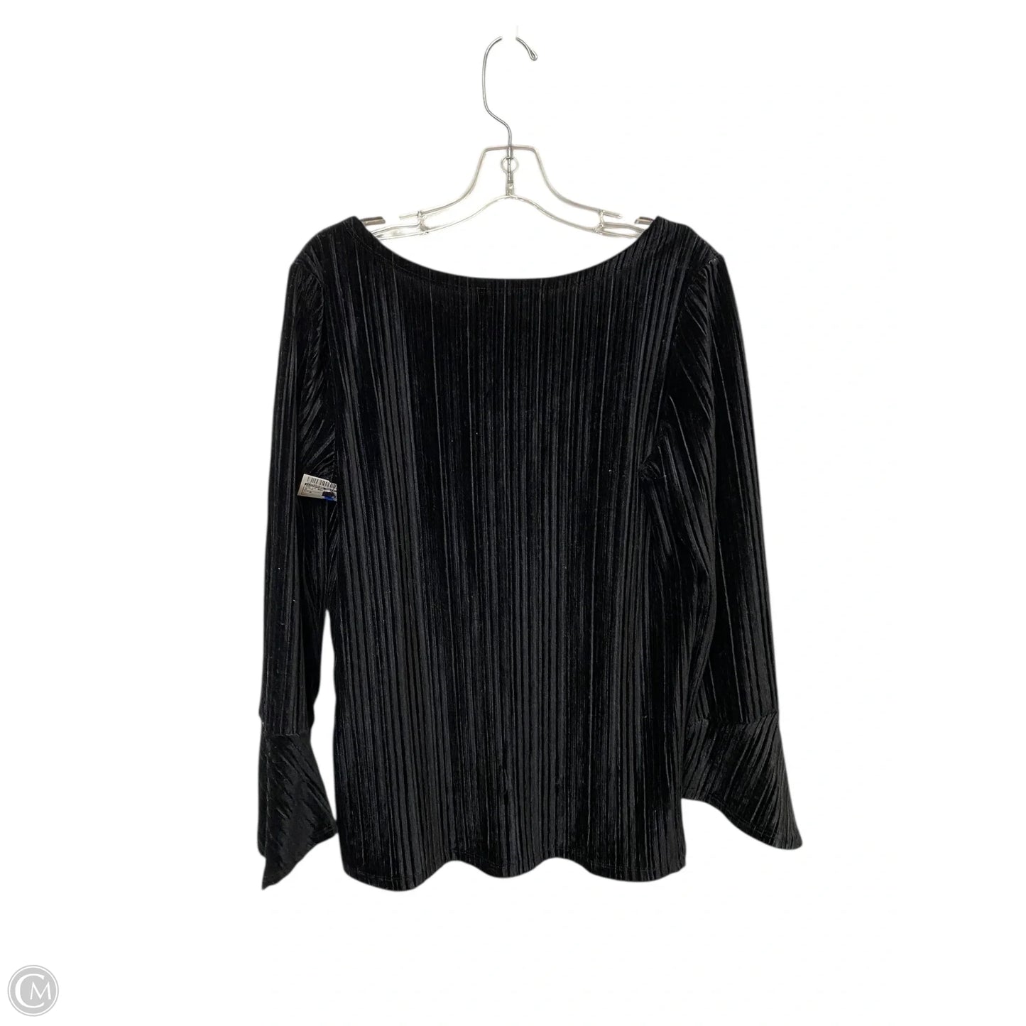Top Long Sleeve Basic By Signature Collection In Black, Size: M
