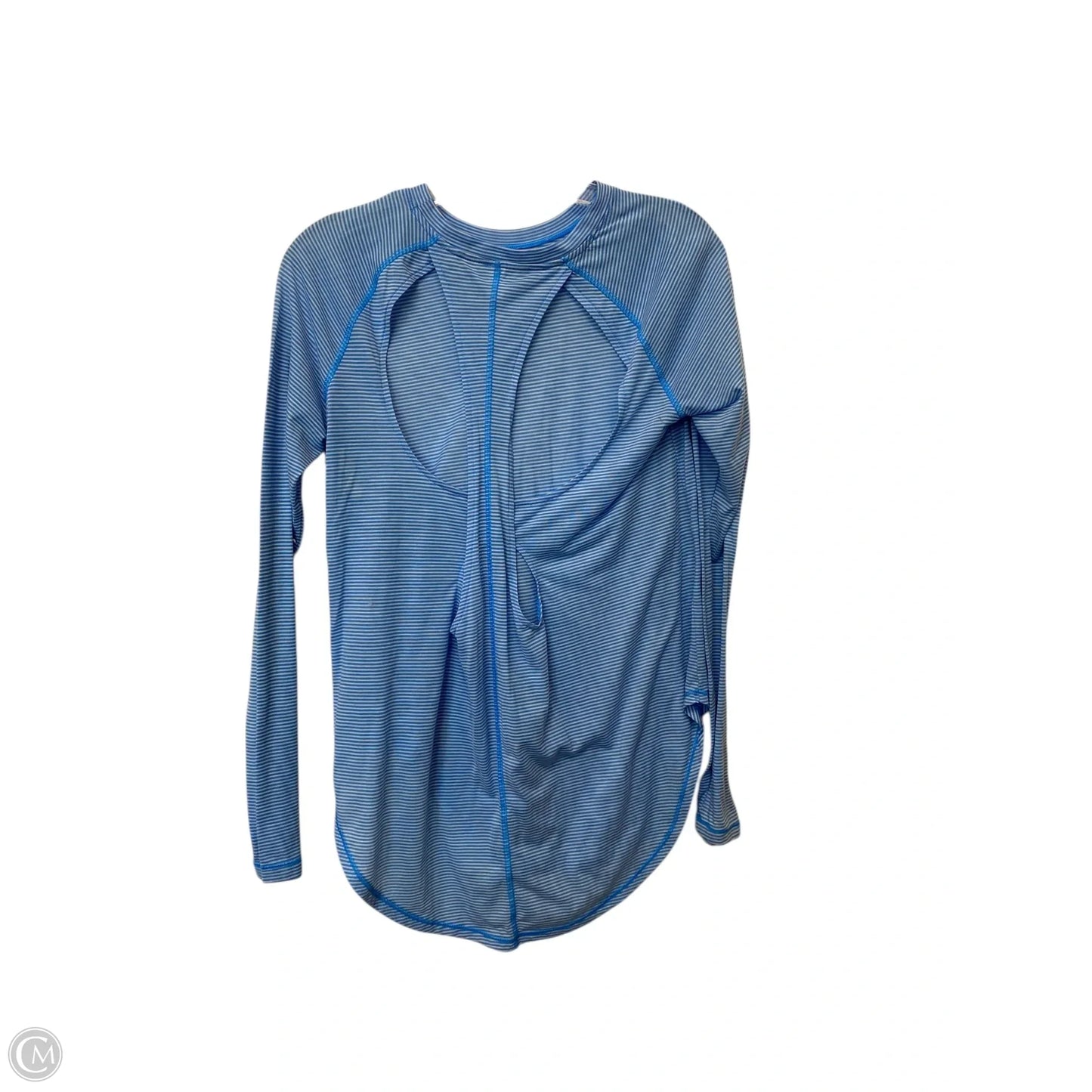 Athletic Top Long Sleeve Crewneck By Under Armour In Blue, Size: S